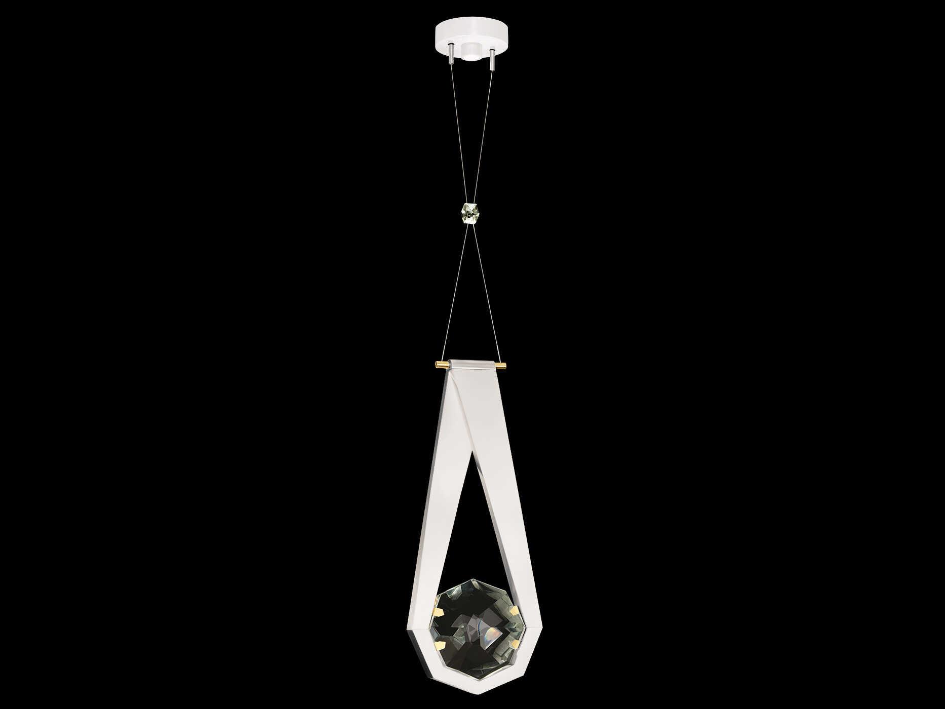 Fine Art Handcrafted Lighting Aria 1-Light Silver Geometric Mini Pendant