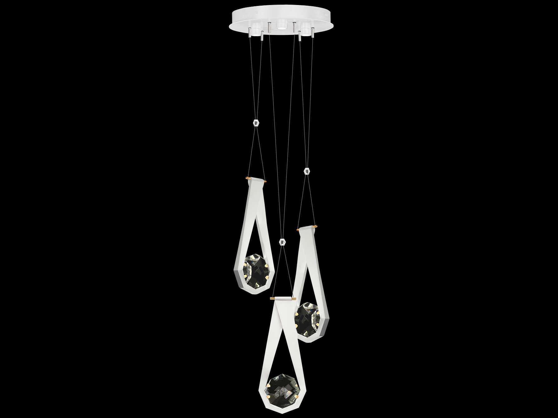 Fine Art Handcrafted Lighting Aria 3-Light Silver Geometric Pendant
