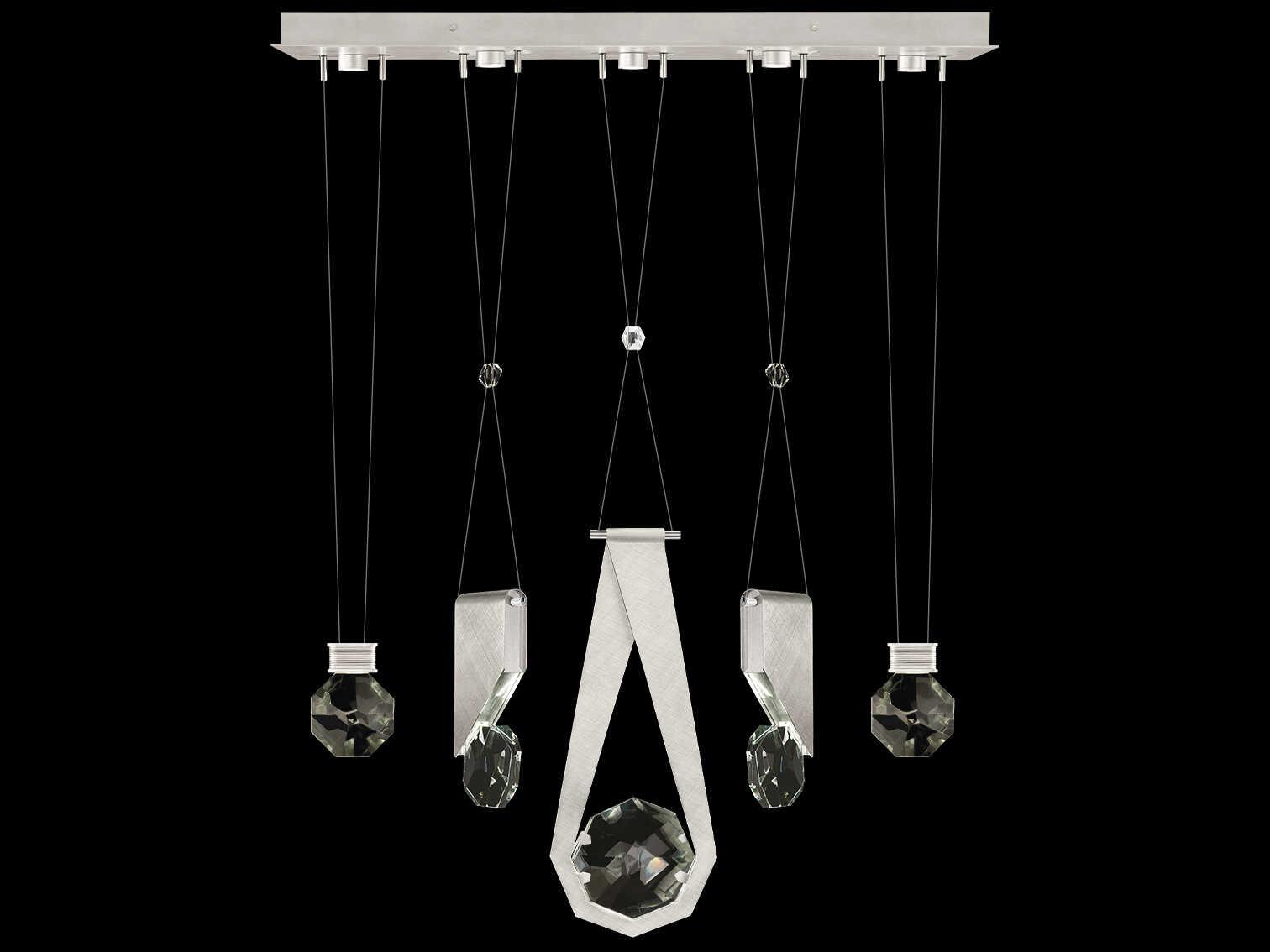 Fine Art Handcrafted Lighting Aria 5-Light Silver Geometric Island Pendant