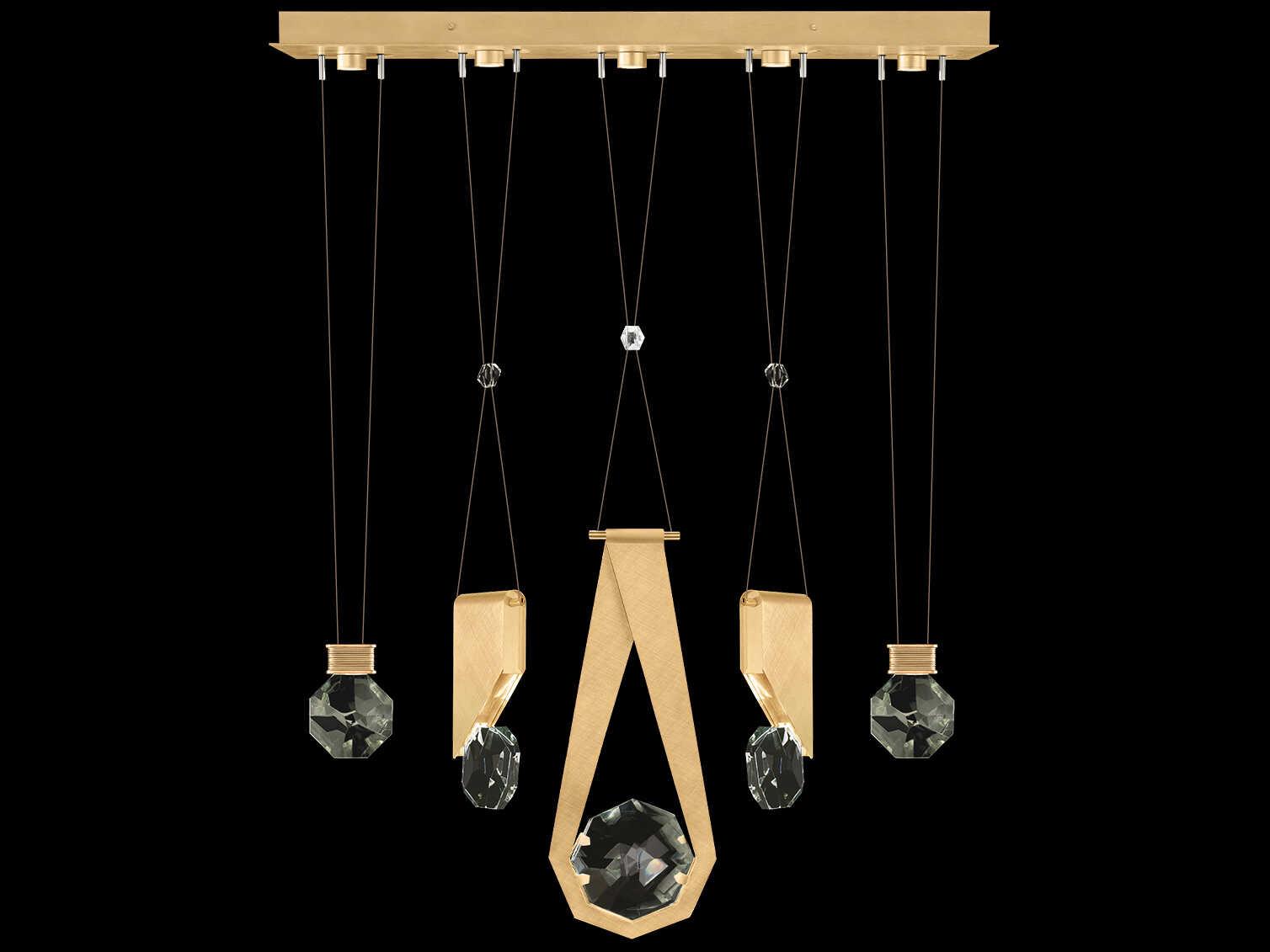 Fine Art Handcrafted Lighting Aria 5-Light Silver Geometric Island Pendant