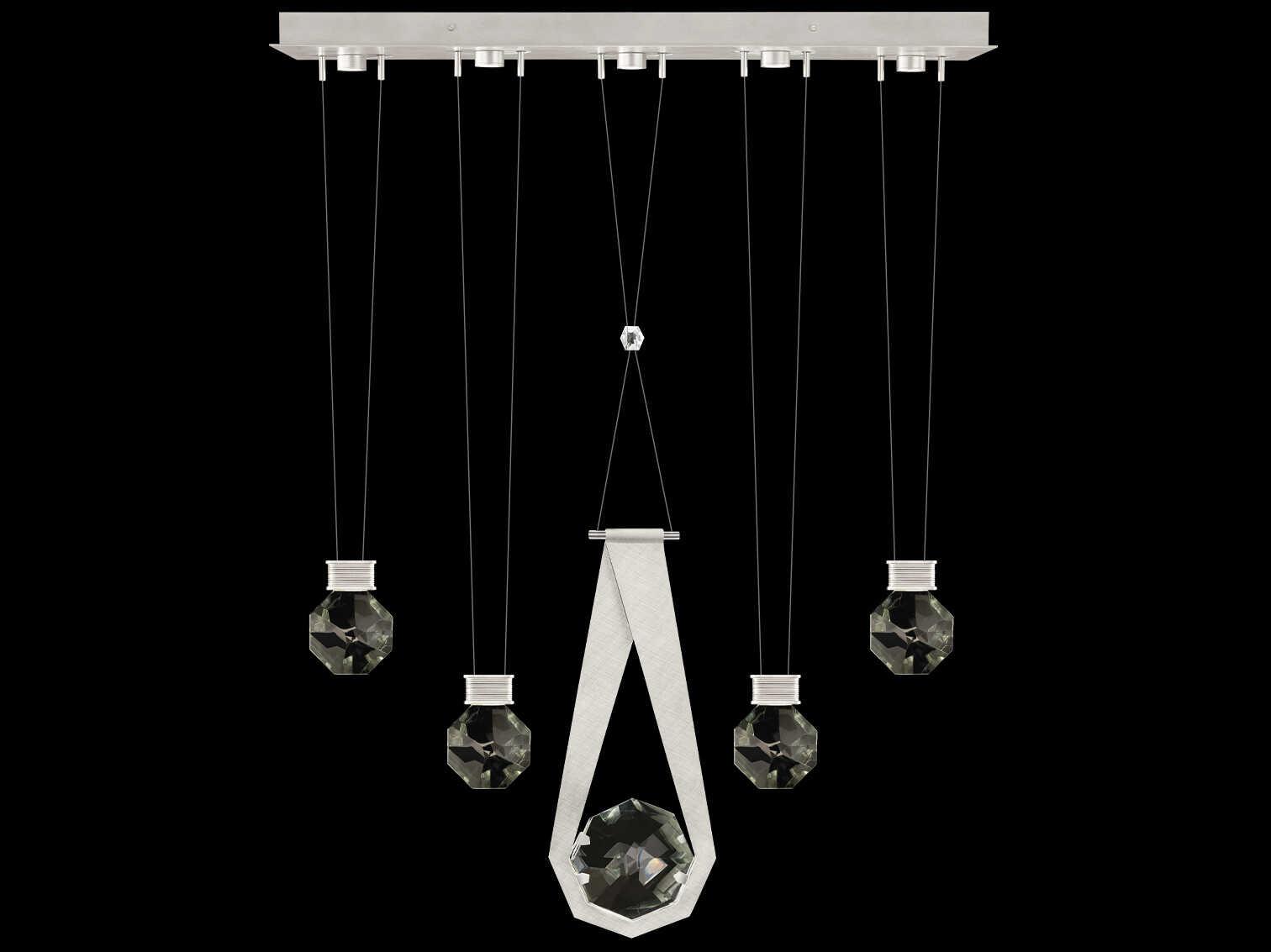 Fine Art Handcrafted Lighting Aria 5-Light Silver Geometric Island Pendant