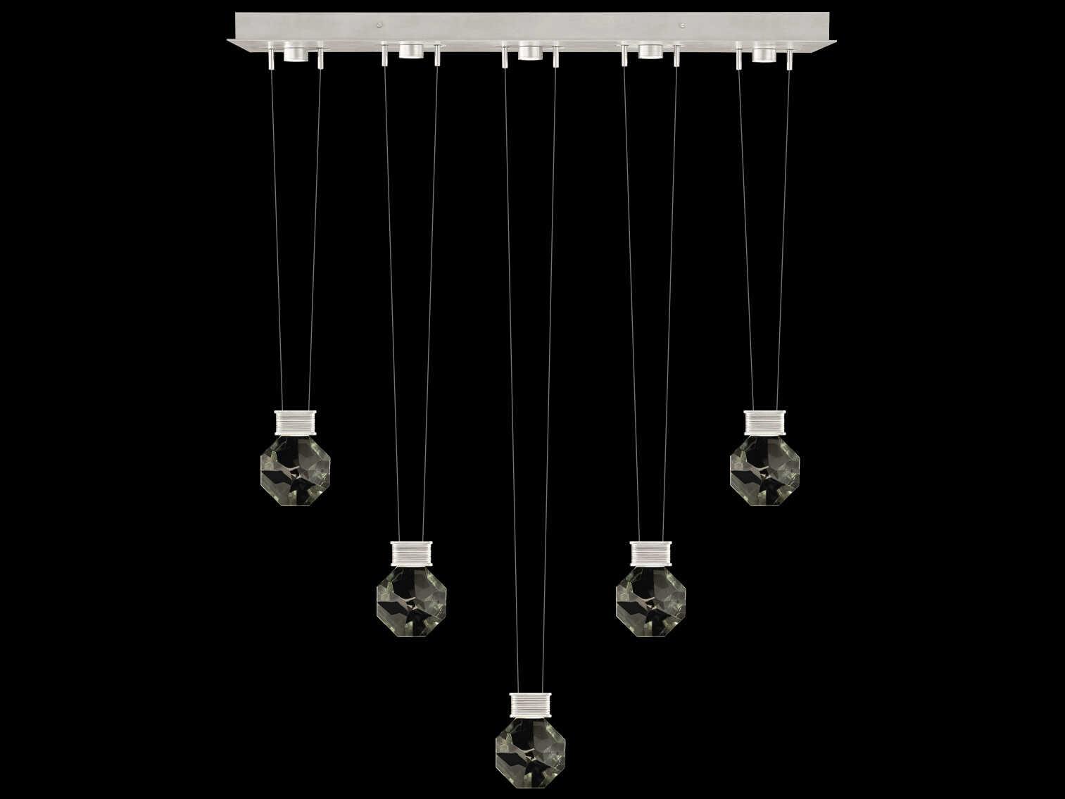 Fine Art Handcrafted Lighting Aria 5-Light Silver Geometric Island Pendant