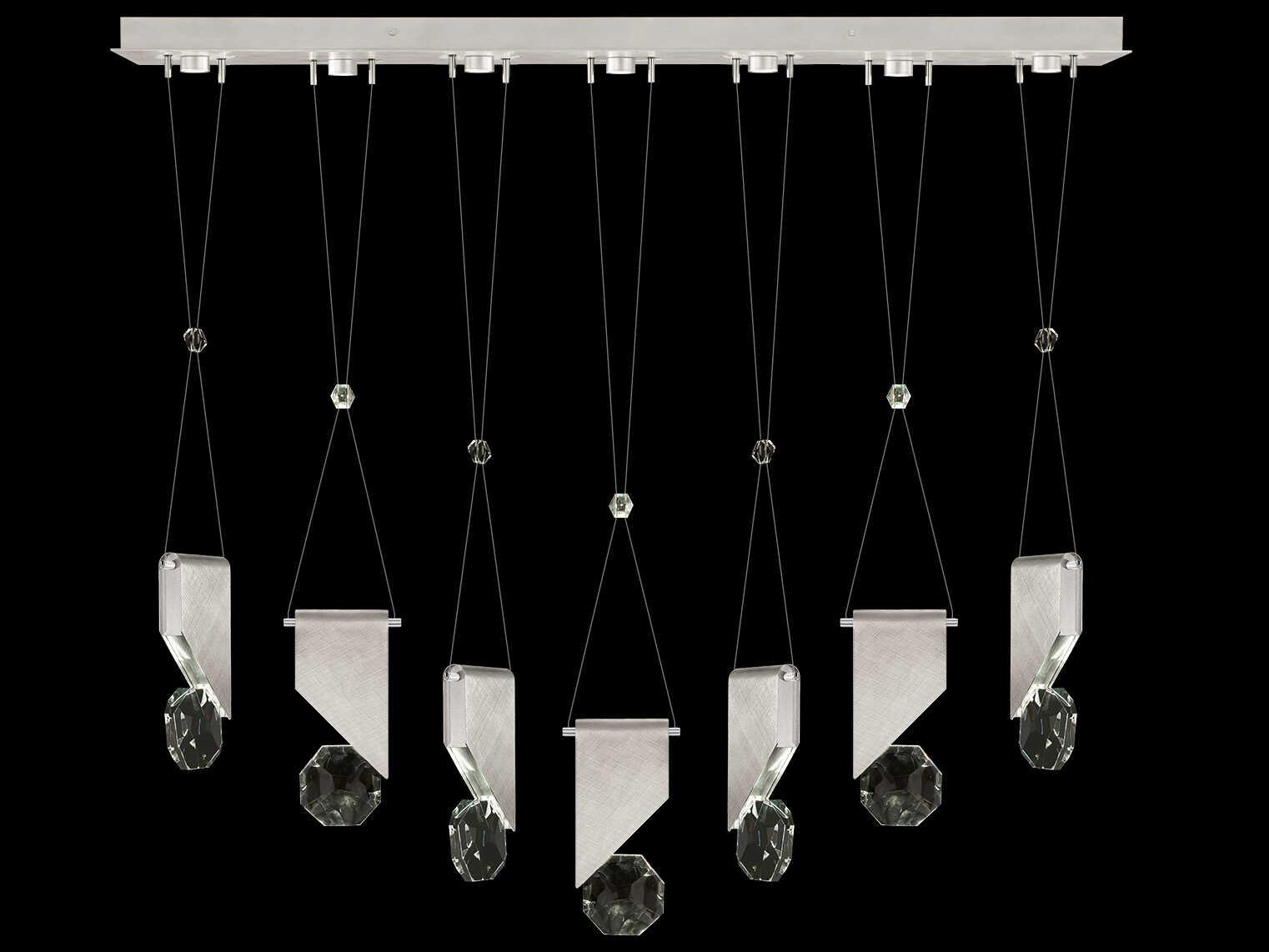 Fine Art Handcrafted Lighting Aria 7-Light Silver Geometric Island Pendant