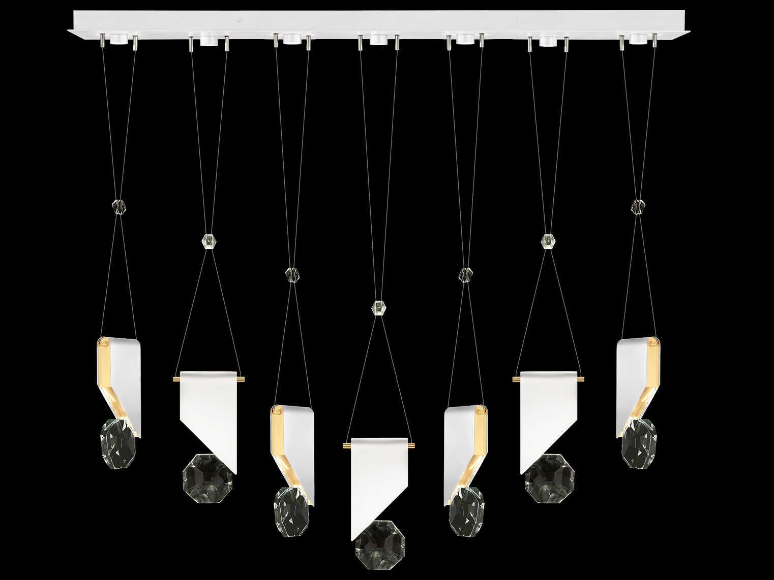 Fine Art Handcrafted Lighting Aria 7-Light Silver Geometric Island Pendant