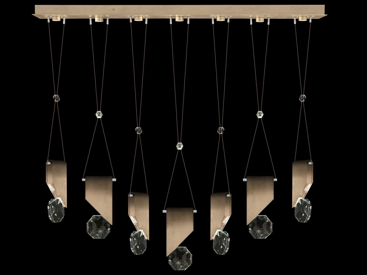 Fine Art Handcrafted Lighting Aria 7-Light Silver Geometric Island Pendant