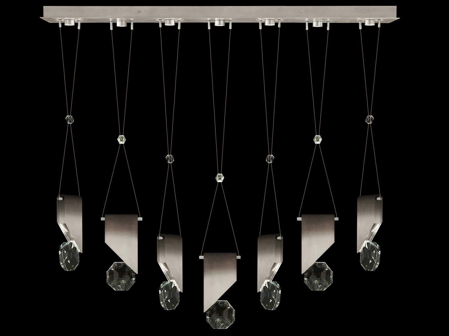 Fine Art Handcrafted Lighting Aria 7-Light Silver Geometric Island Pendant