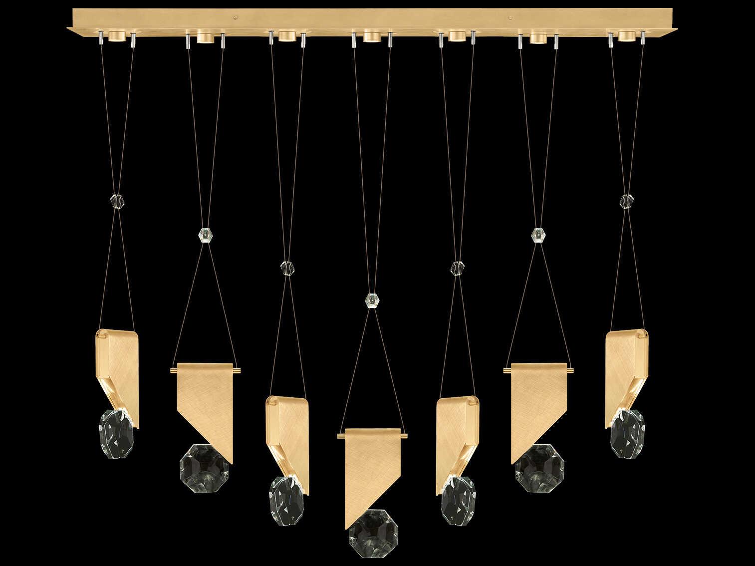 Fine Art Handcrafted Lighting Aria 7-Light Silver Geometric Island Pendant