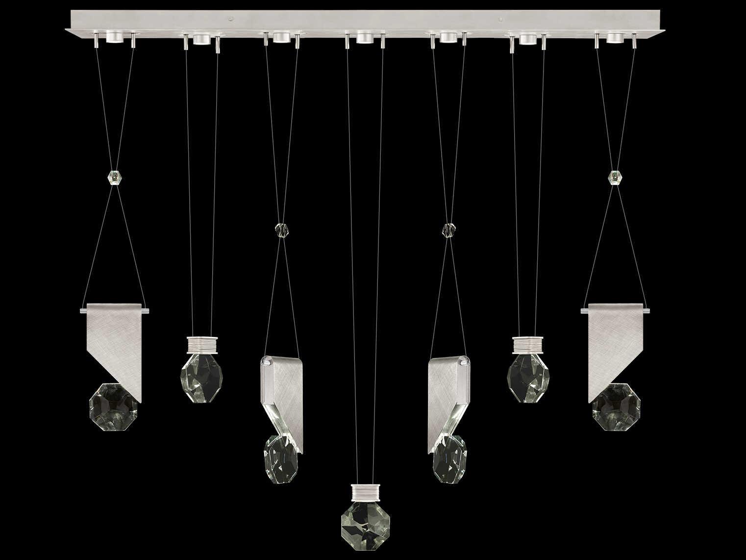 Fine Art Handcrafted Lighting Aria 7-Light Silver Geometric Island Pendant