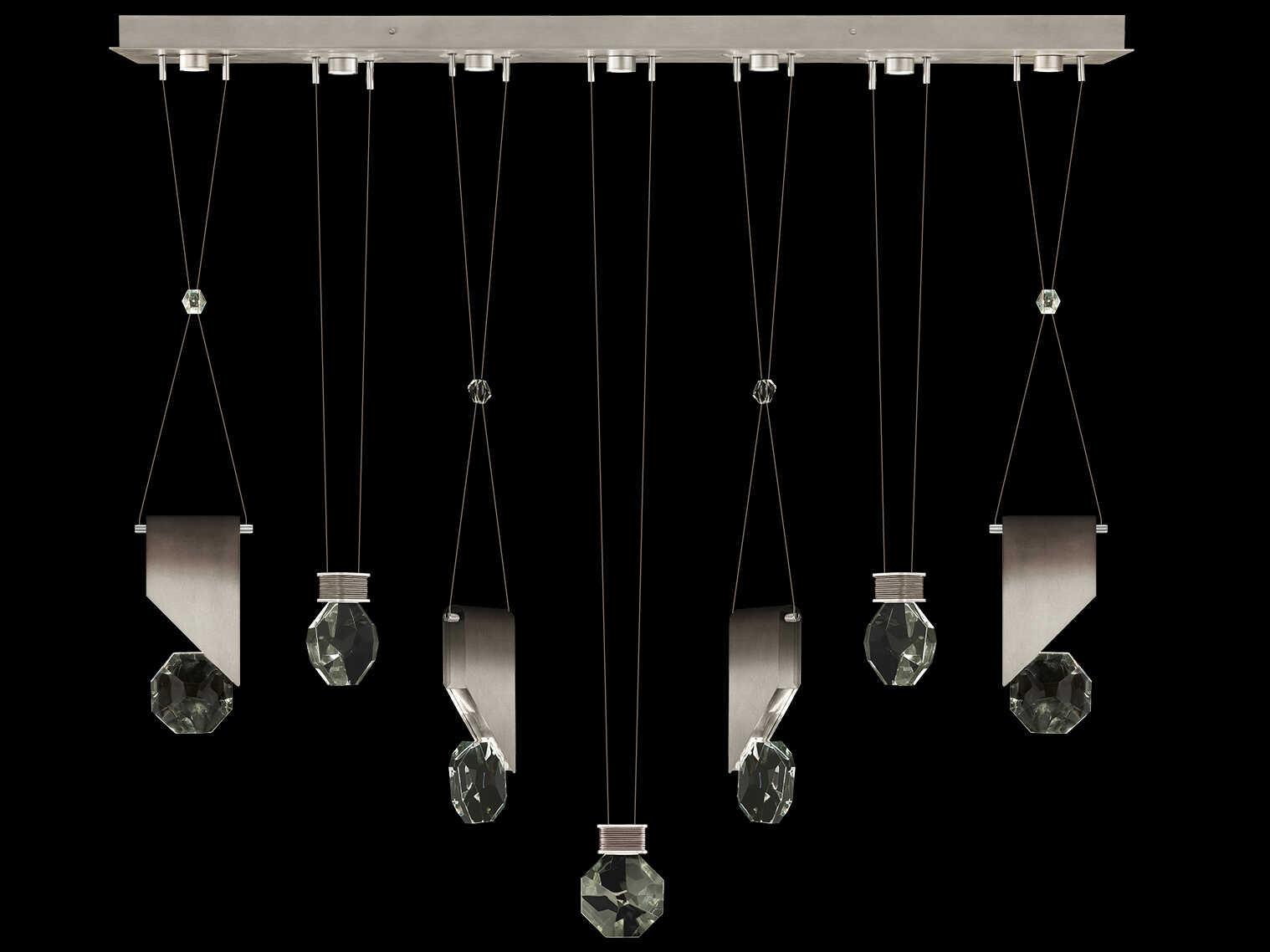 Fine Art Handcrafted Lighting Aria 7-Light Silver Geometric Island Pendant