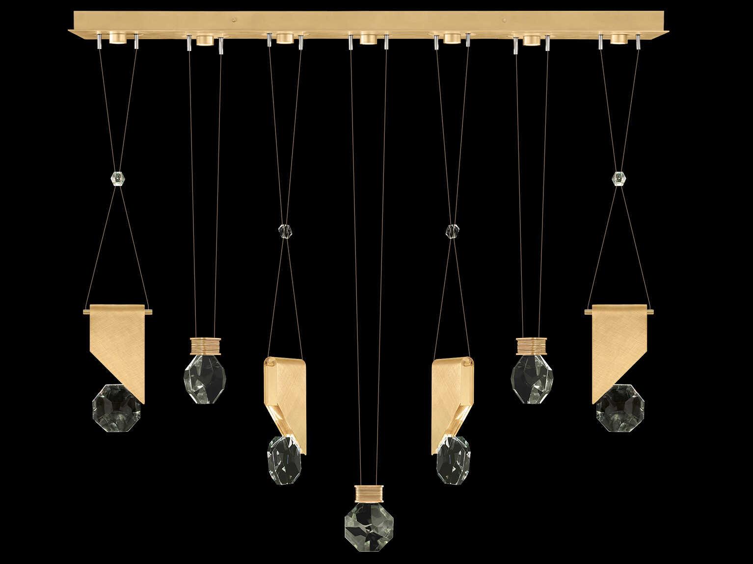 Fine Art Handcrafted Lighting Aria 7-Light Silver Geometric Island Pendant