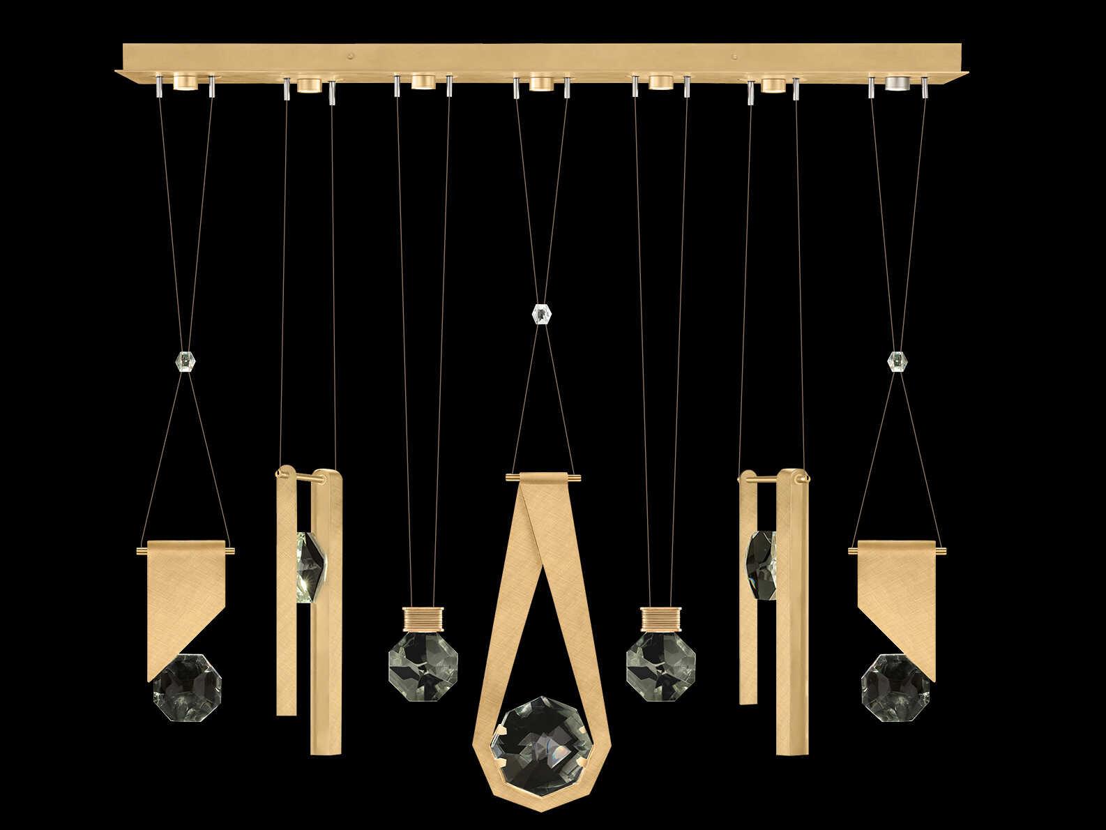 Fine Art Handcrafted Lighting Aria 7-Light Silver Geometric Island Pendant