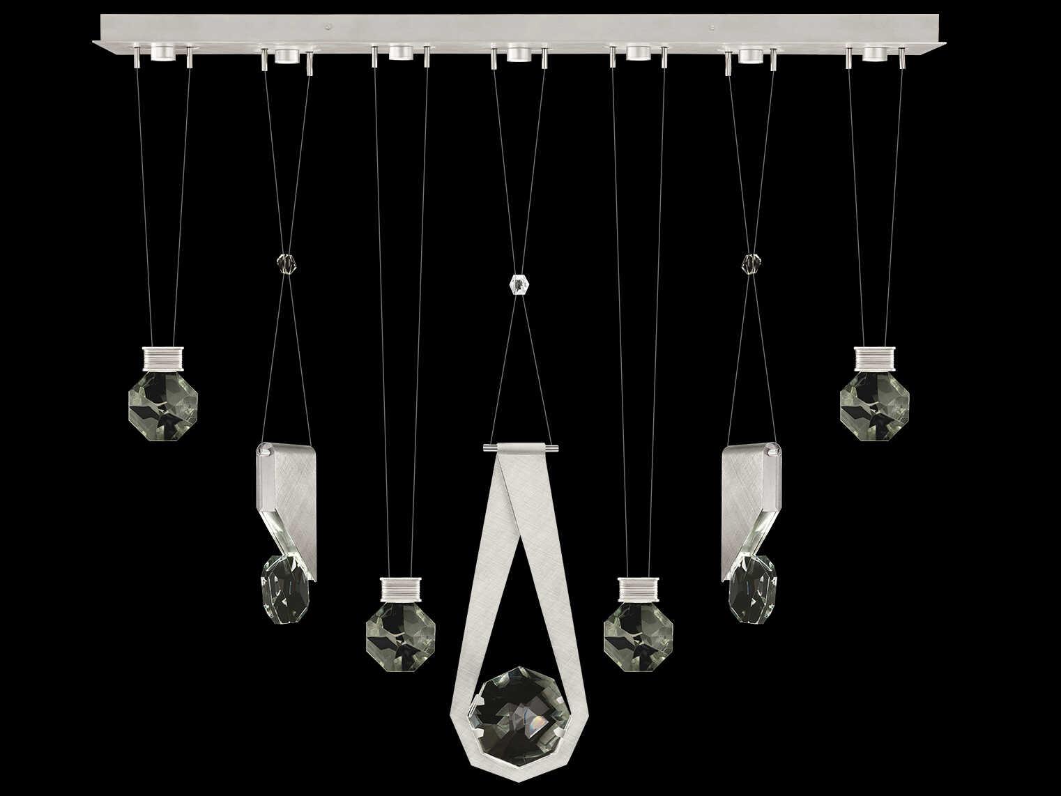 Fine Art Handcrafted Lighting Aria 7-Light Silver Geometric Island Pendant