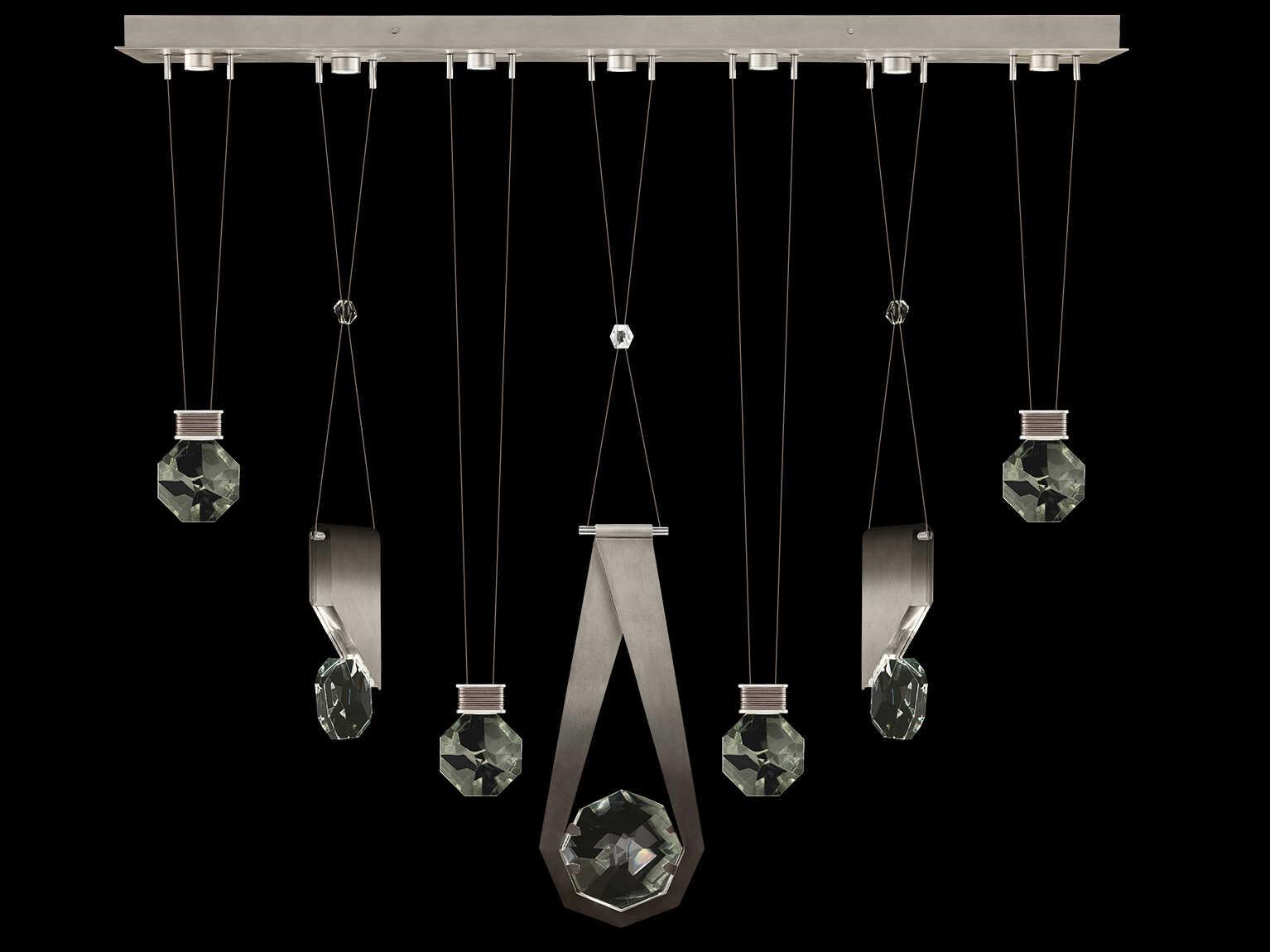 Fine Art Handcrafted Lighting Aria 7-Light Silver Geometric Island Pendant