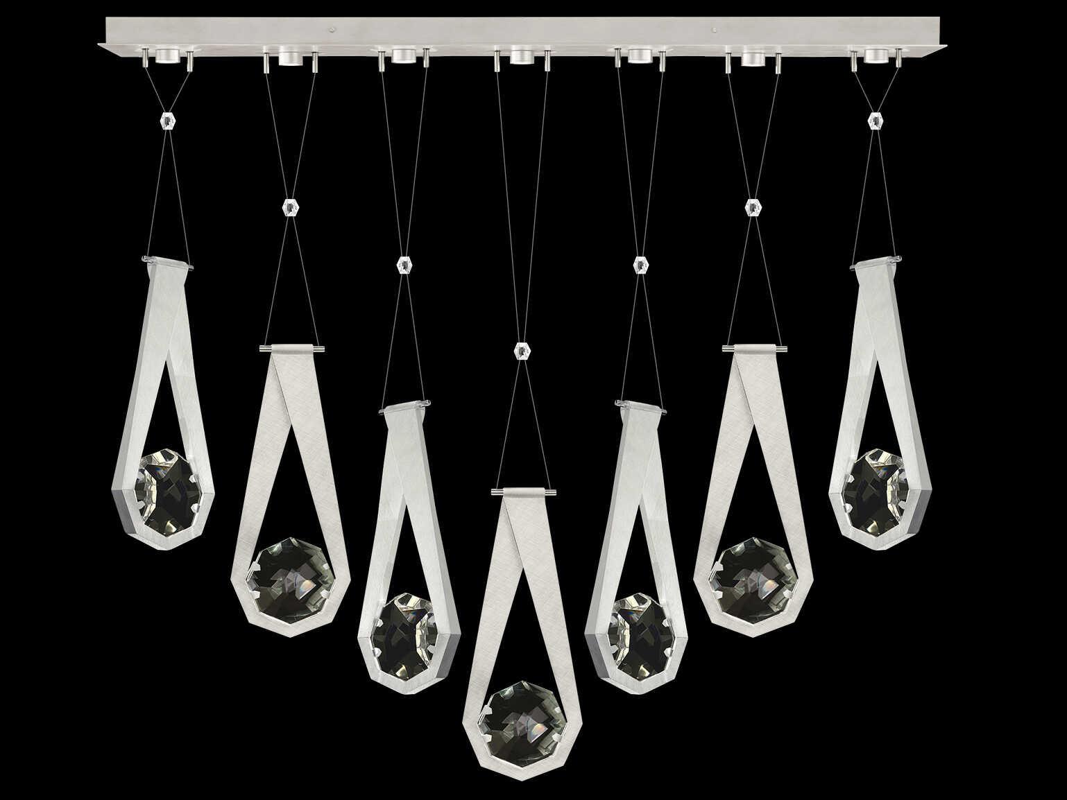 Fine Art Handcrafted Lighting Aria 7-Light Silver Geometric Island Pendant