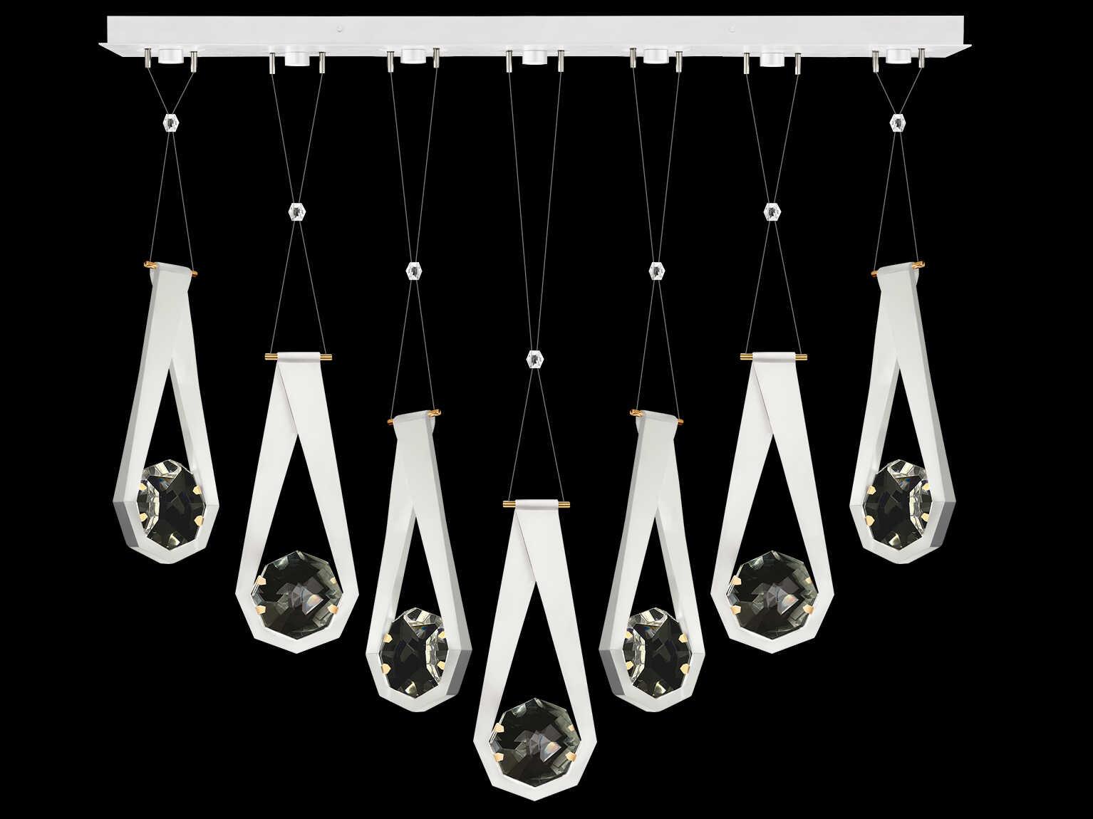 Fine Art Handcrafted Lighting Aria 7-Light Silver Geometric Island Pendant