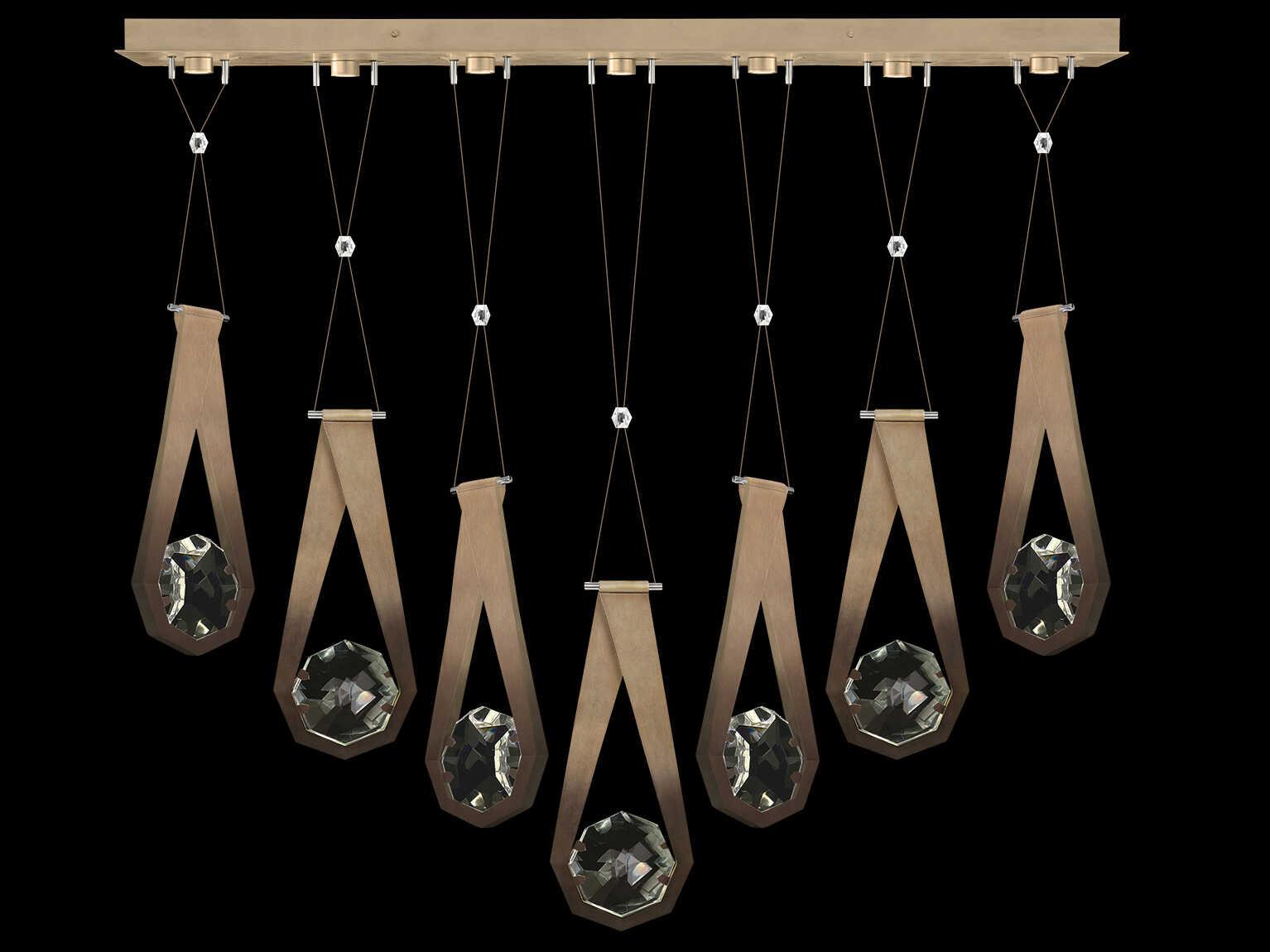 Fine Art Handcrafted Lighting Aria 7-Light Silver Geometric Island Pendant