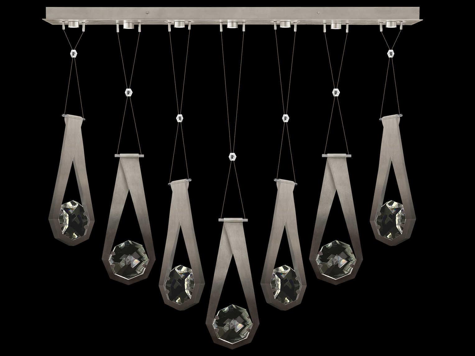 Fine Art Handcrafted Lighting Aria 7-Light Silver Geometric Island Pendant