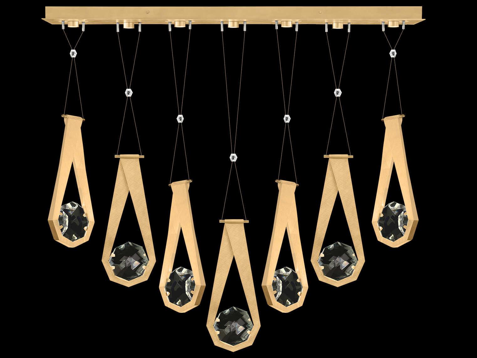 Fine Art Handcrafted Lighting Aria 7-Light Silver Geometric Island Pendant