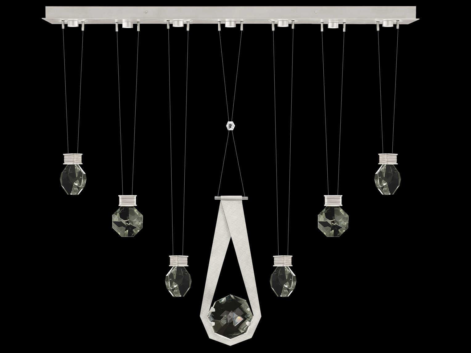 Fine Art Handcrafted Lighting Aria 7-Light Silver Geometric Island Pendant