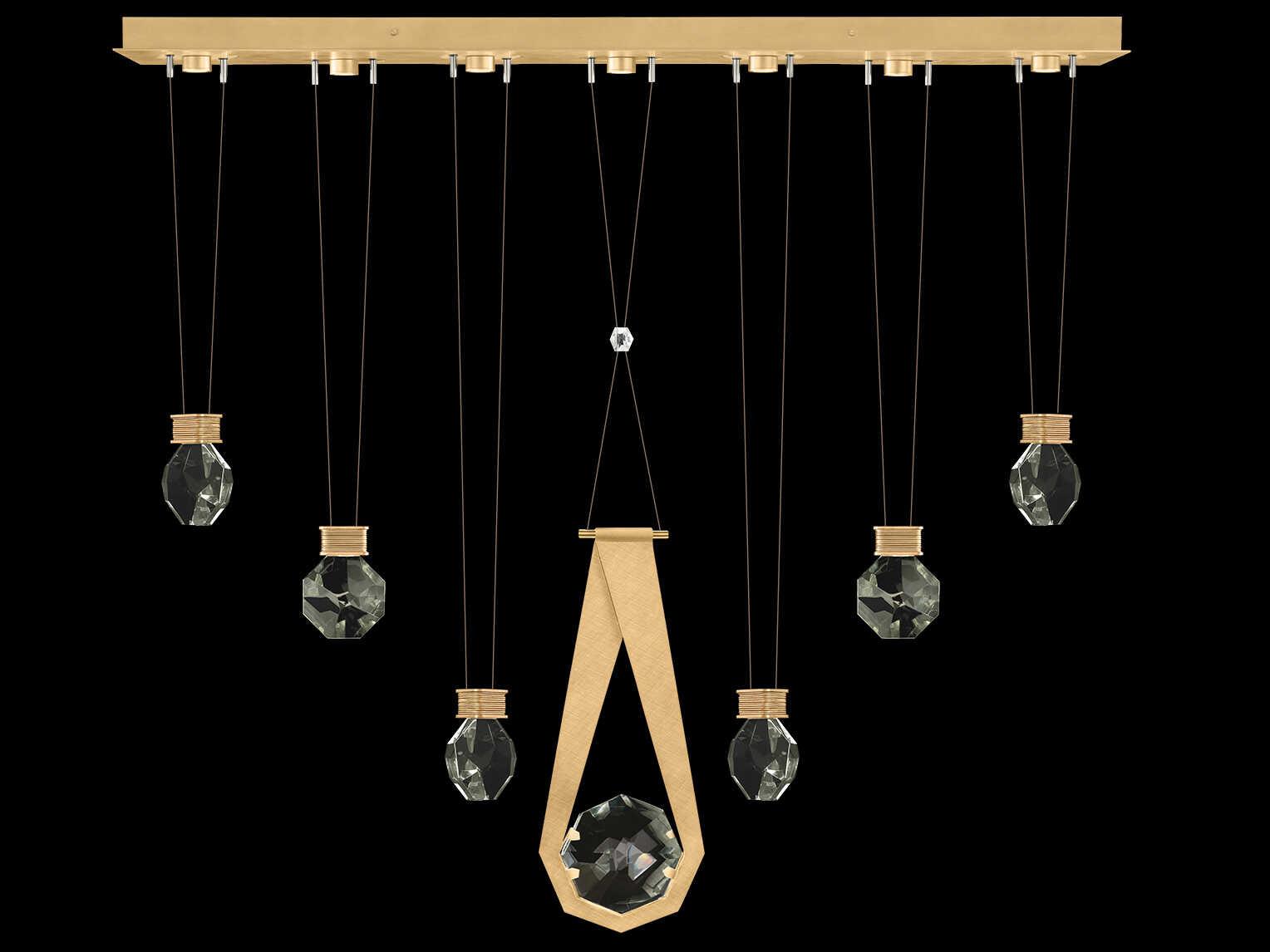 Fine Art Handcrafted Lighting Aria 7-Light Silver Geometric Island Pendant