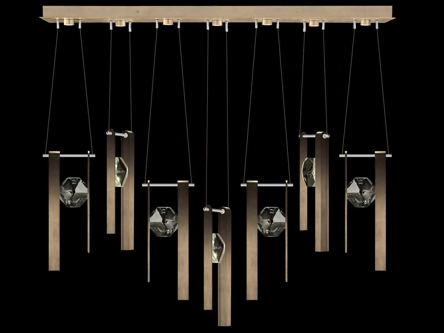 Fine Art Handcrafted Lighting Aria 7-Light Silver Geometric Island Pendant