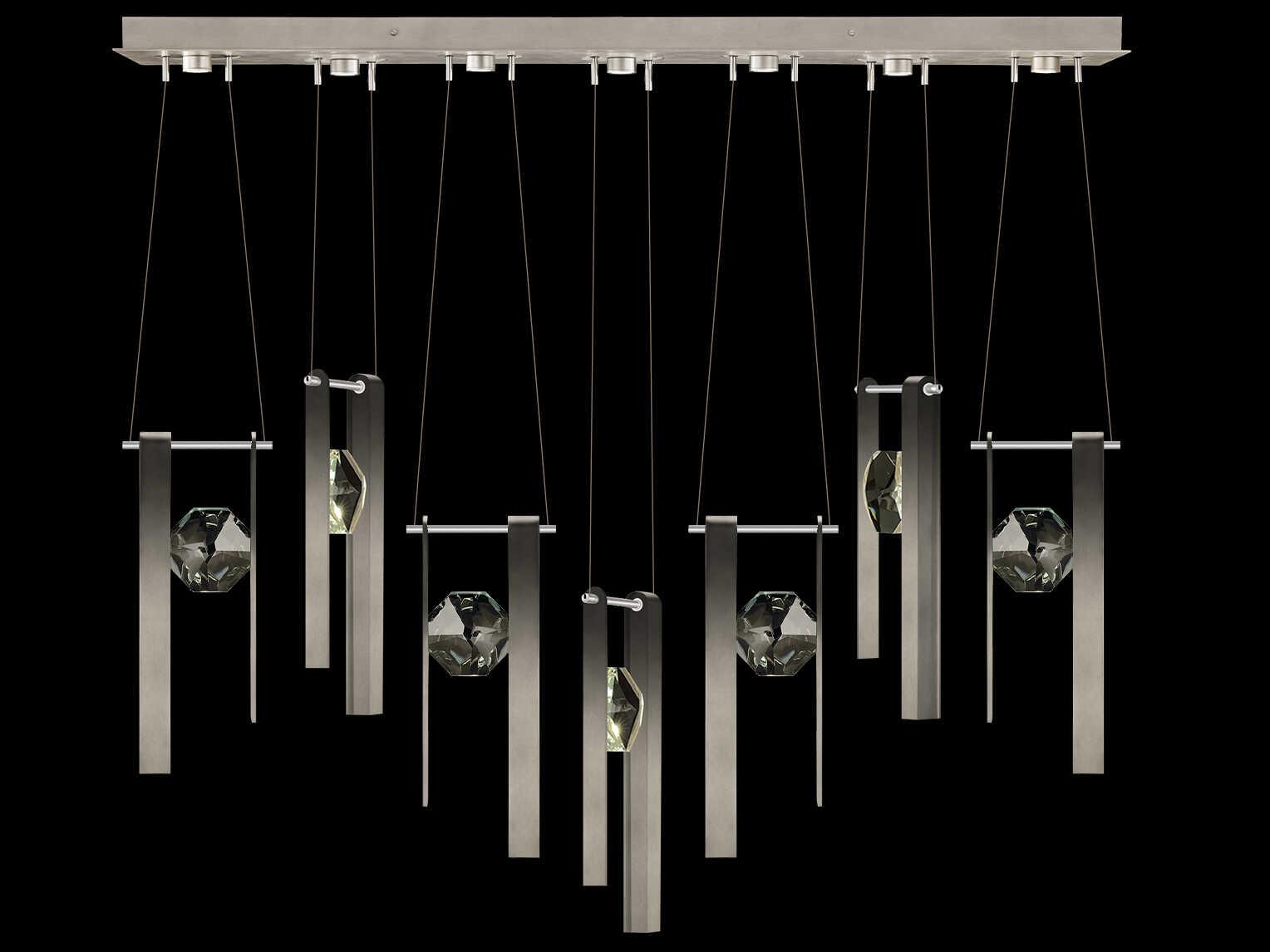 Fine Art Handcrafted Lighting Aria 7-Light Silver Geometric Island Pendant