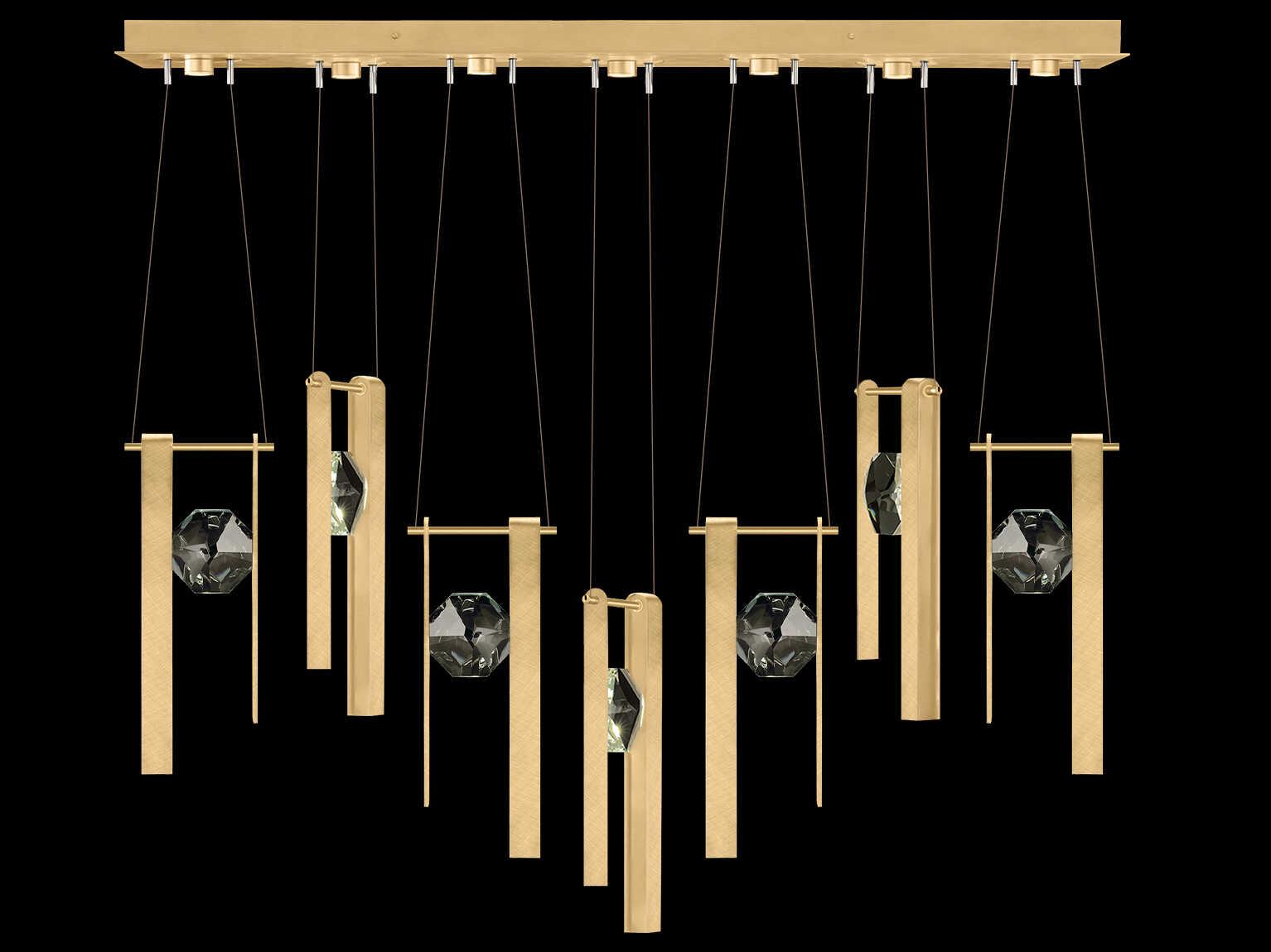 Fine Art Handcrafted Lighting Aria 7-Light Silver Geometric Island Pendant