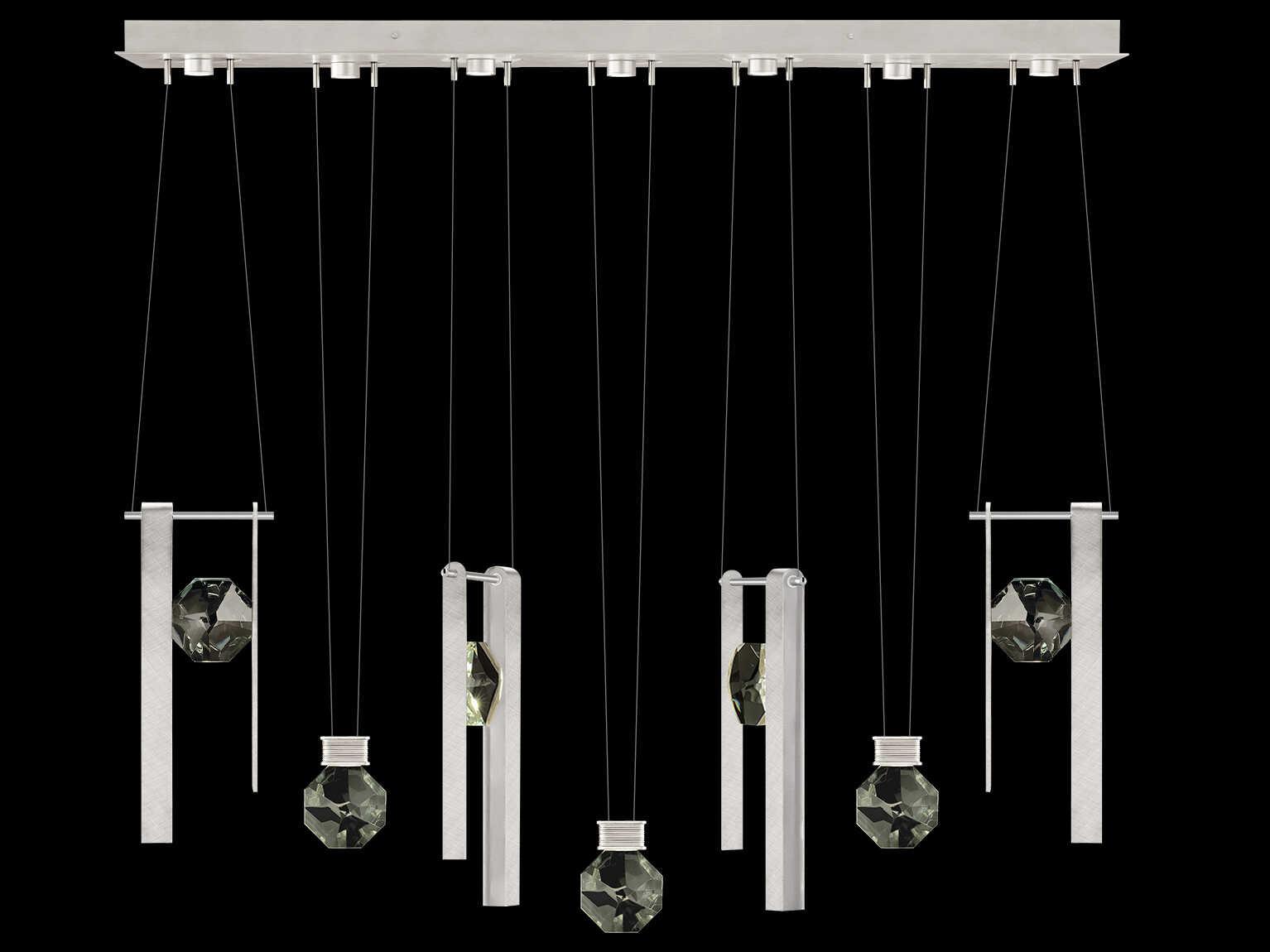 Fine Art Handcrafted Lighting Aria 7-Light Silver Geometric Island Pendant