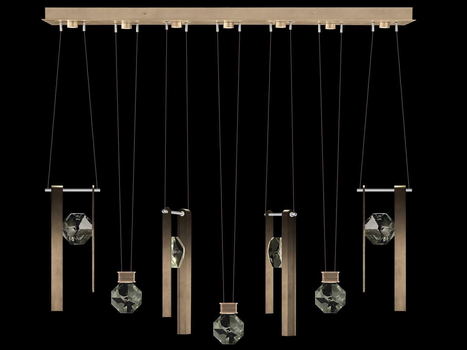 Fine Art Handcrafted Lighting Aria 7-Light Silver Geometric Island Pendant