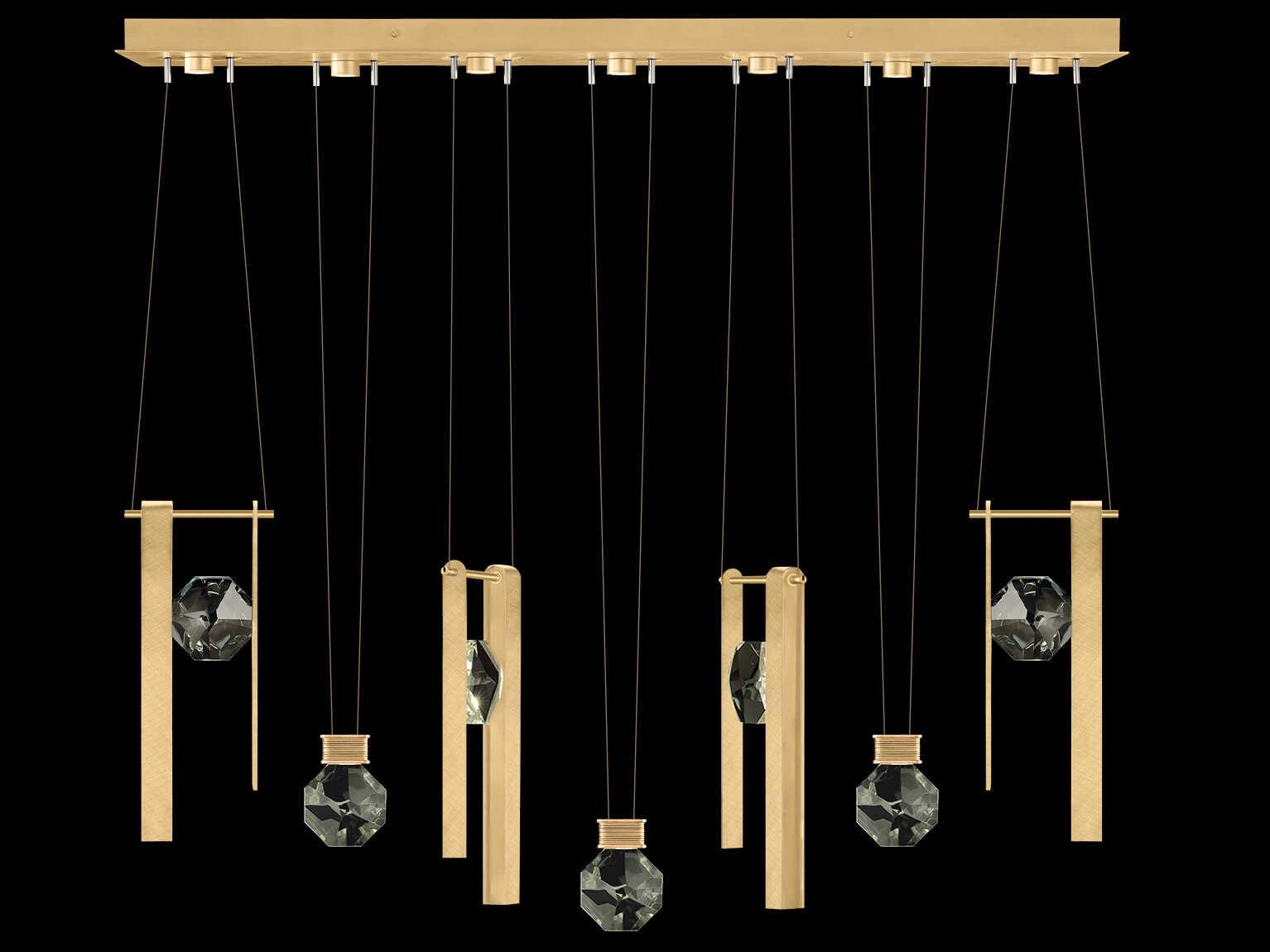 Fine Art Handcrafted Lighting Aria 7-Light Silver Geometric Island Pendant