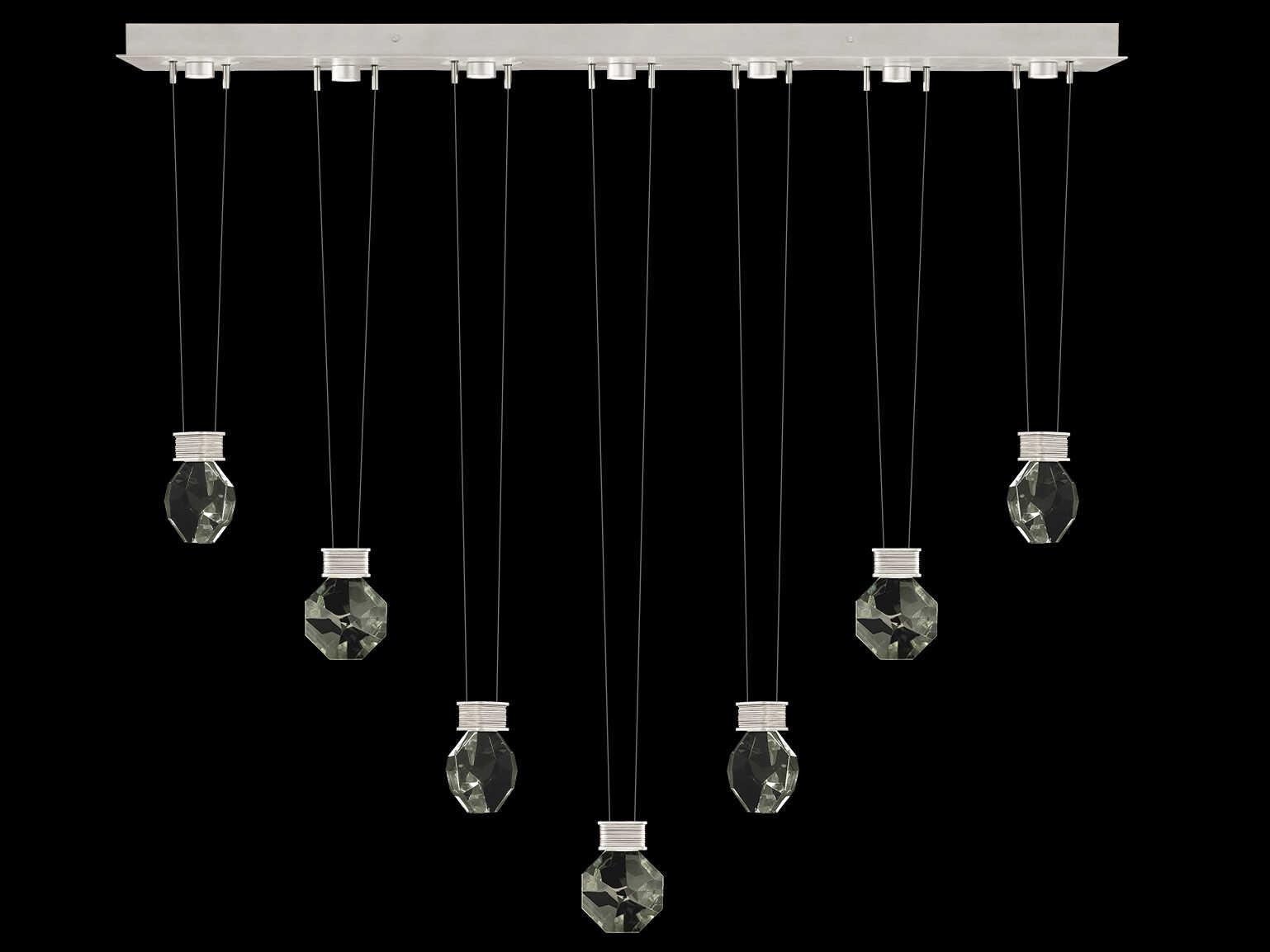 Fine Art Handcrafted Lighting Aria 7-Light Silver Geometric Island Pendant