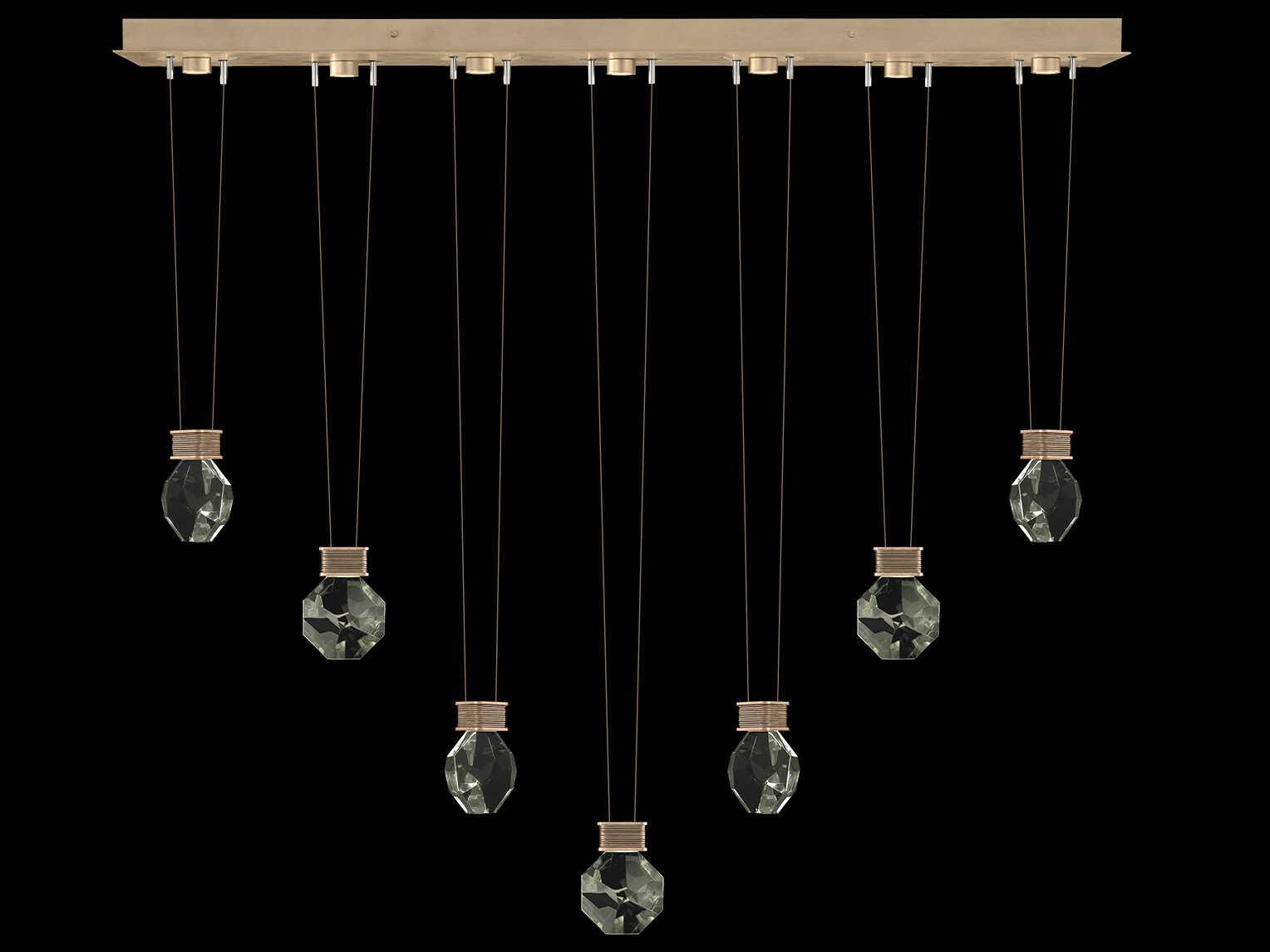 Fine Art Handcrafted Lighting Aria 7-Light Silver Geometric Island Pendant