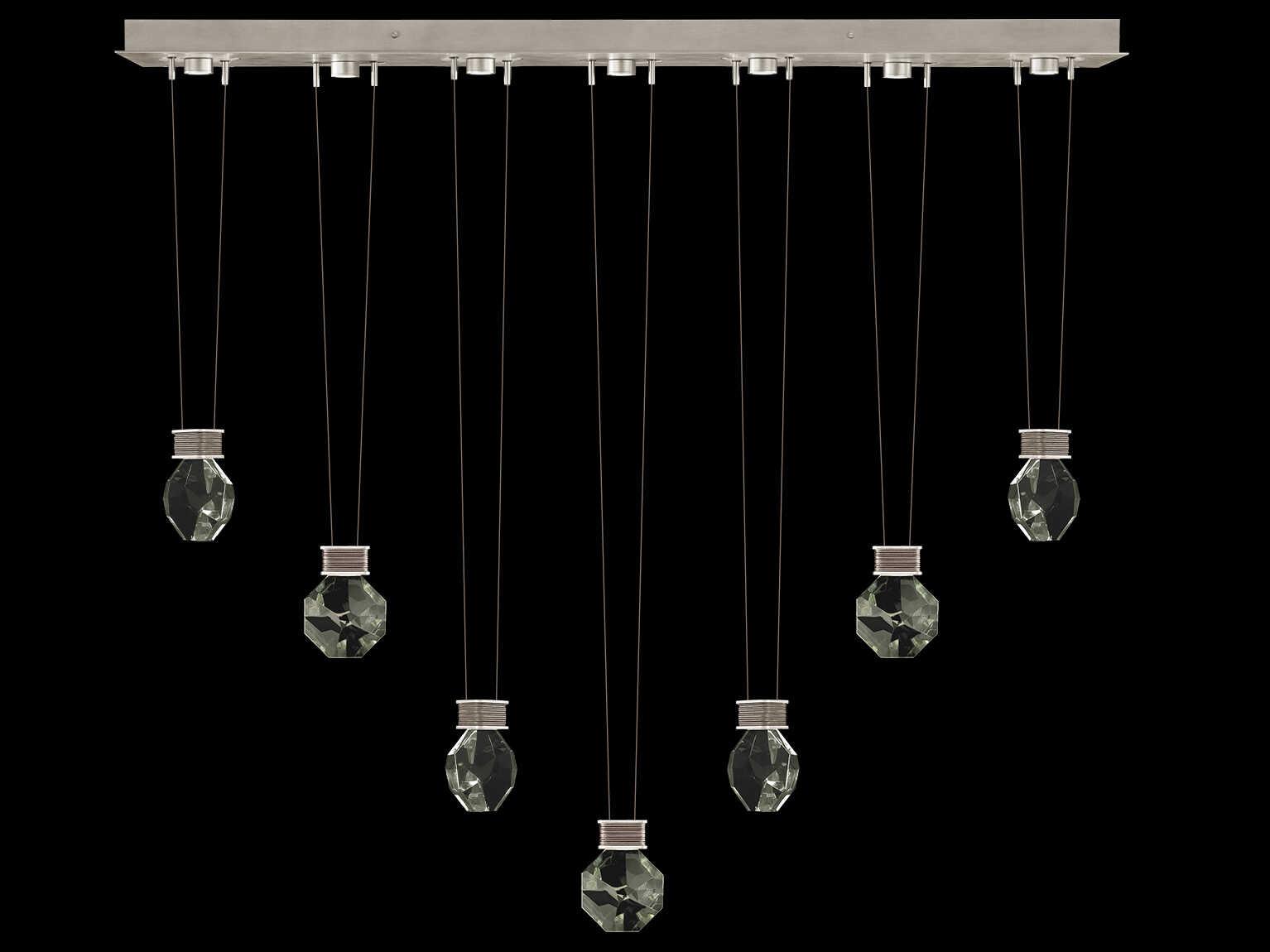 Fine Art Handcrafted Lighting Aria 7-Light Silver Geometric Island Pendant