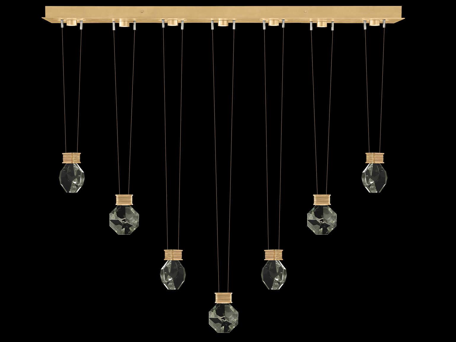 Fine Art Handcrafted Lighting Aria 7-Light Silver Geometric Island Pendant