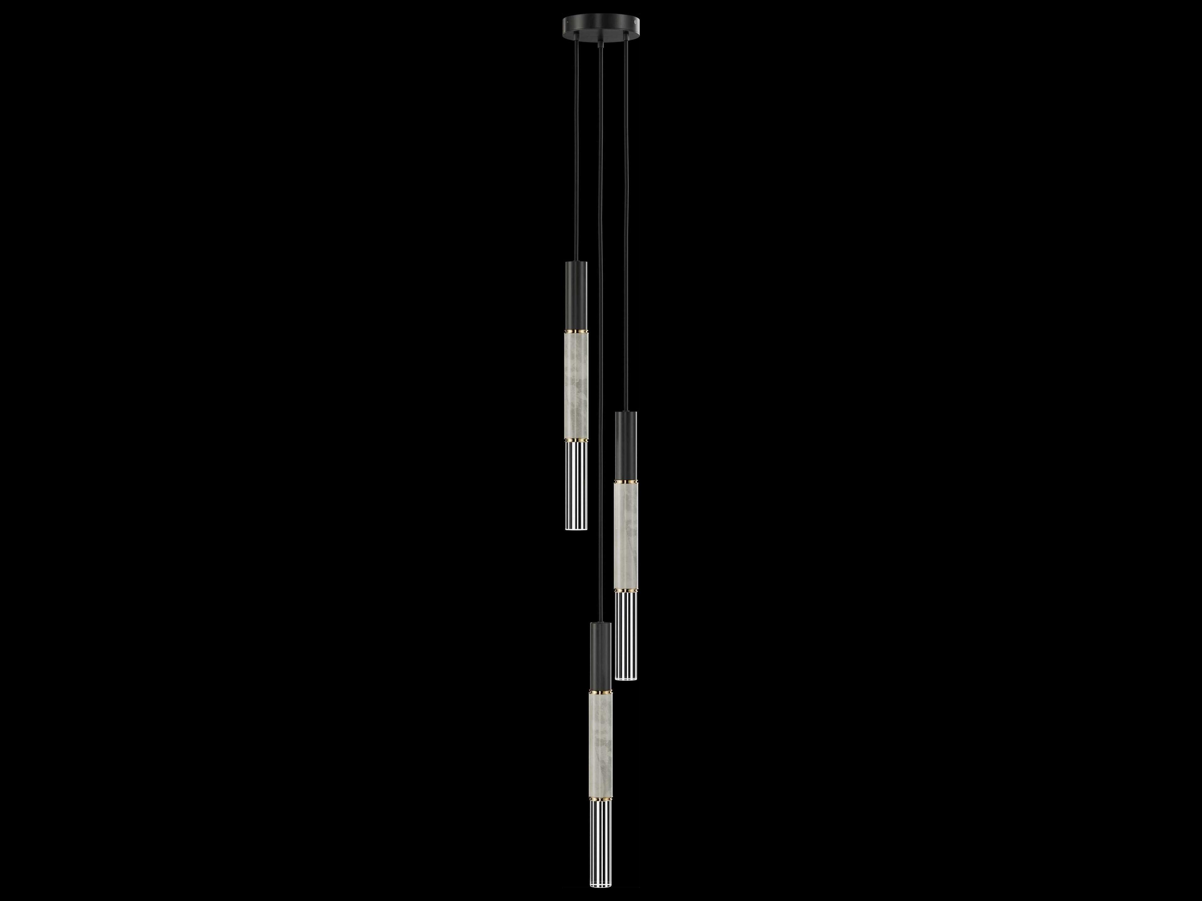 Fine Art Handcrafted Lighting Antonia 3-Light Black Linear Mini Pendant
