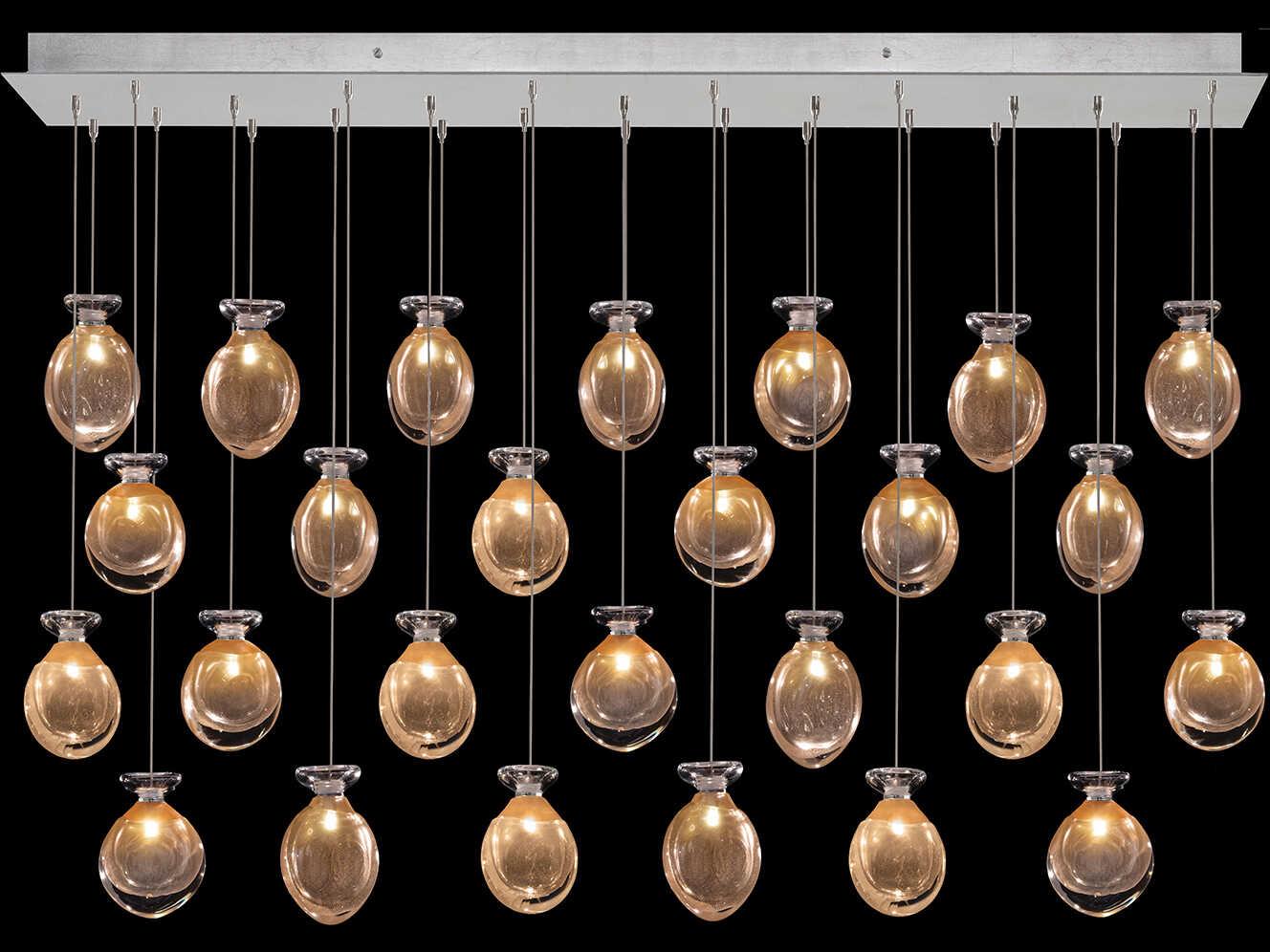 Fine Art Handcrafted Lighting Essence 26-Light Silver Linear Island Pendant