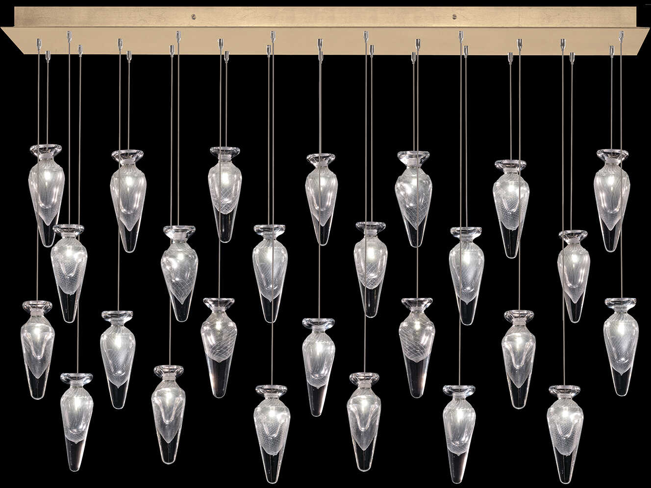 Fine Art Handcrafted Lighting Essence 26-Light Gold Linear Island Pendant