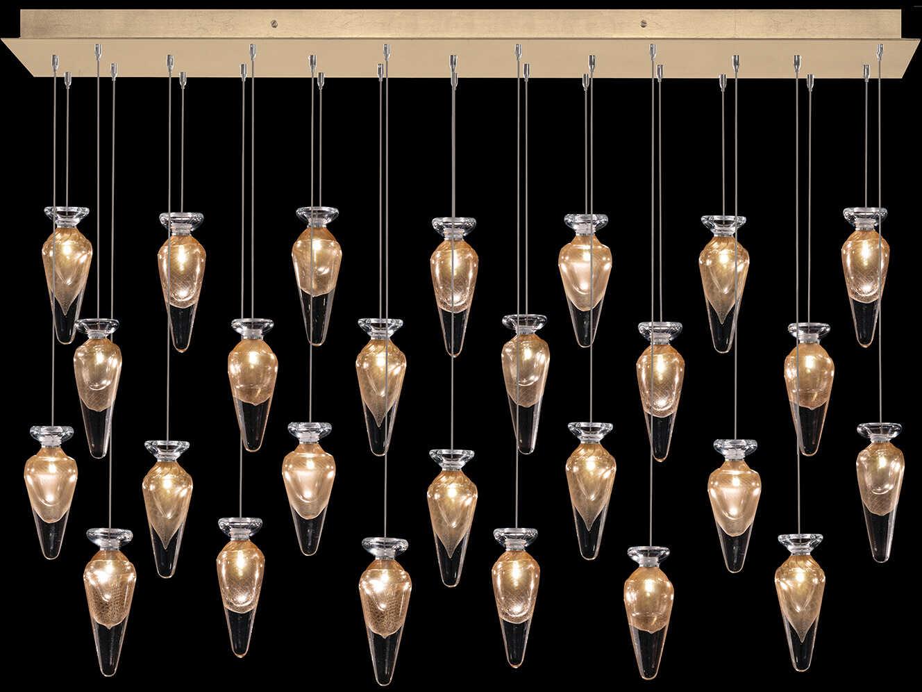 Fine Art Handcrafted Lighting Essence 26-Light Gold Linear Island Pendant