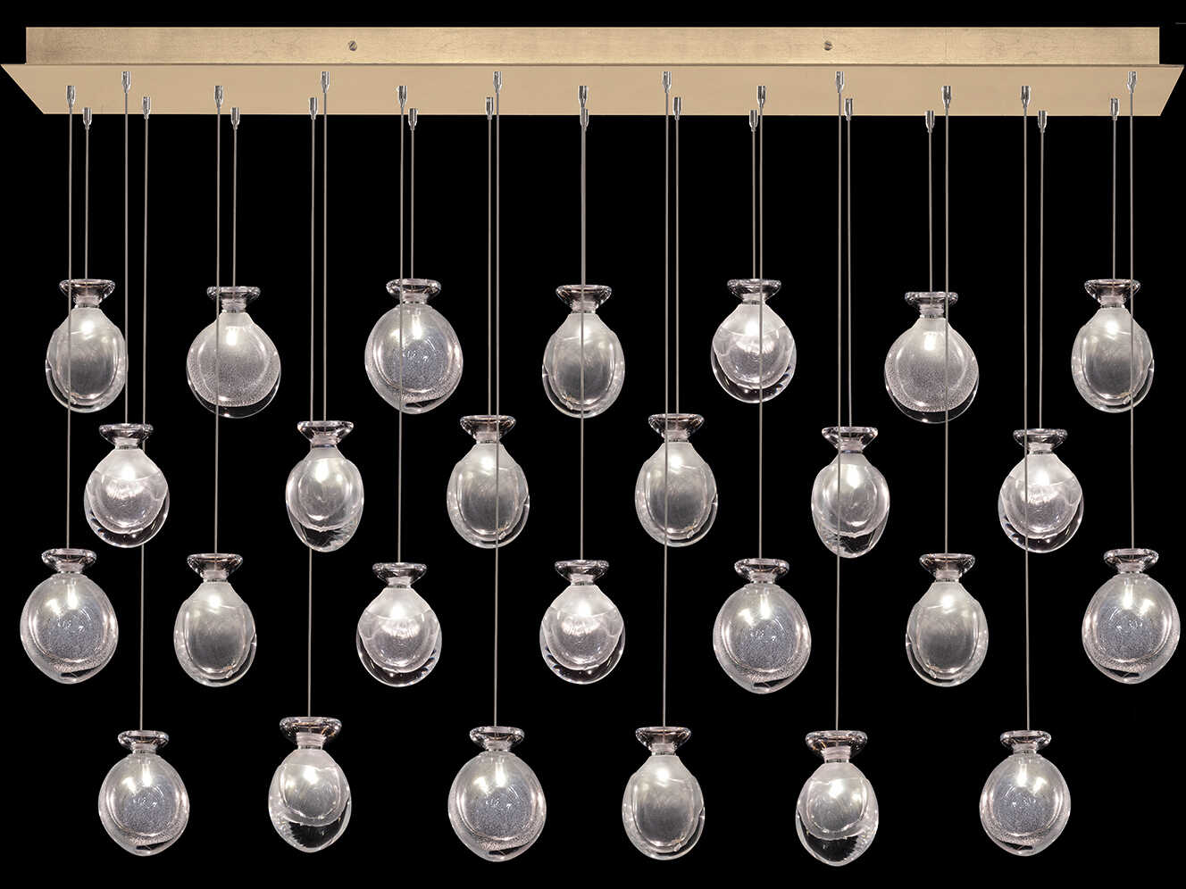 Fine Art Handcrafted Lighting Essence 26-Light Gold Linear Island Pendant