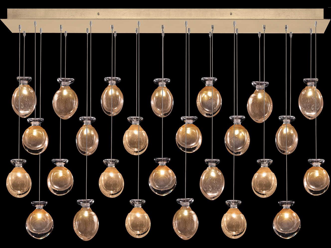 Fine Art Handcrafted Lighting Essence 26-Light Gold Linear Island Pendant