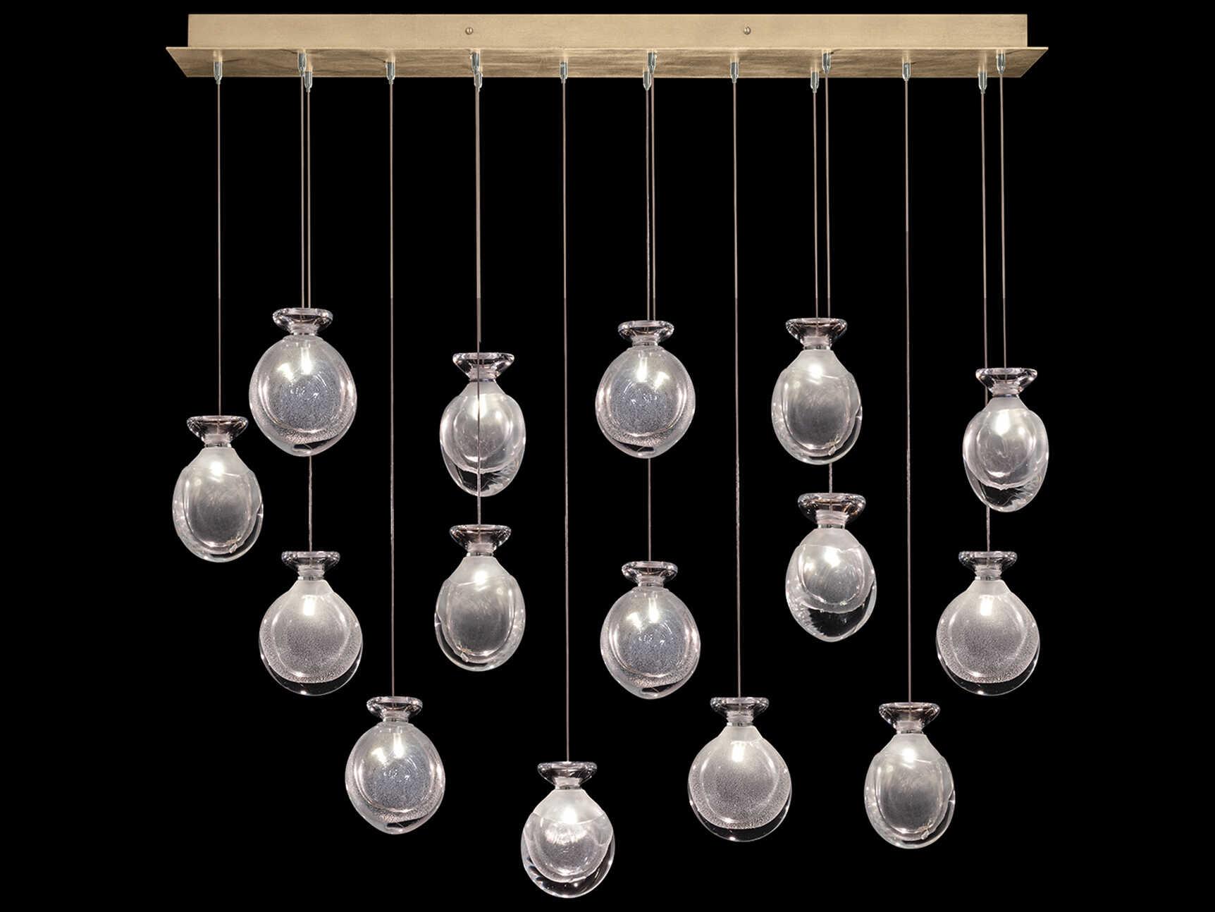 Fine Art Handcrafted Lighting Essence 15-Light Gold Linear Island Pendant