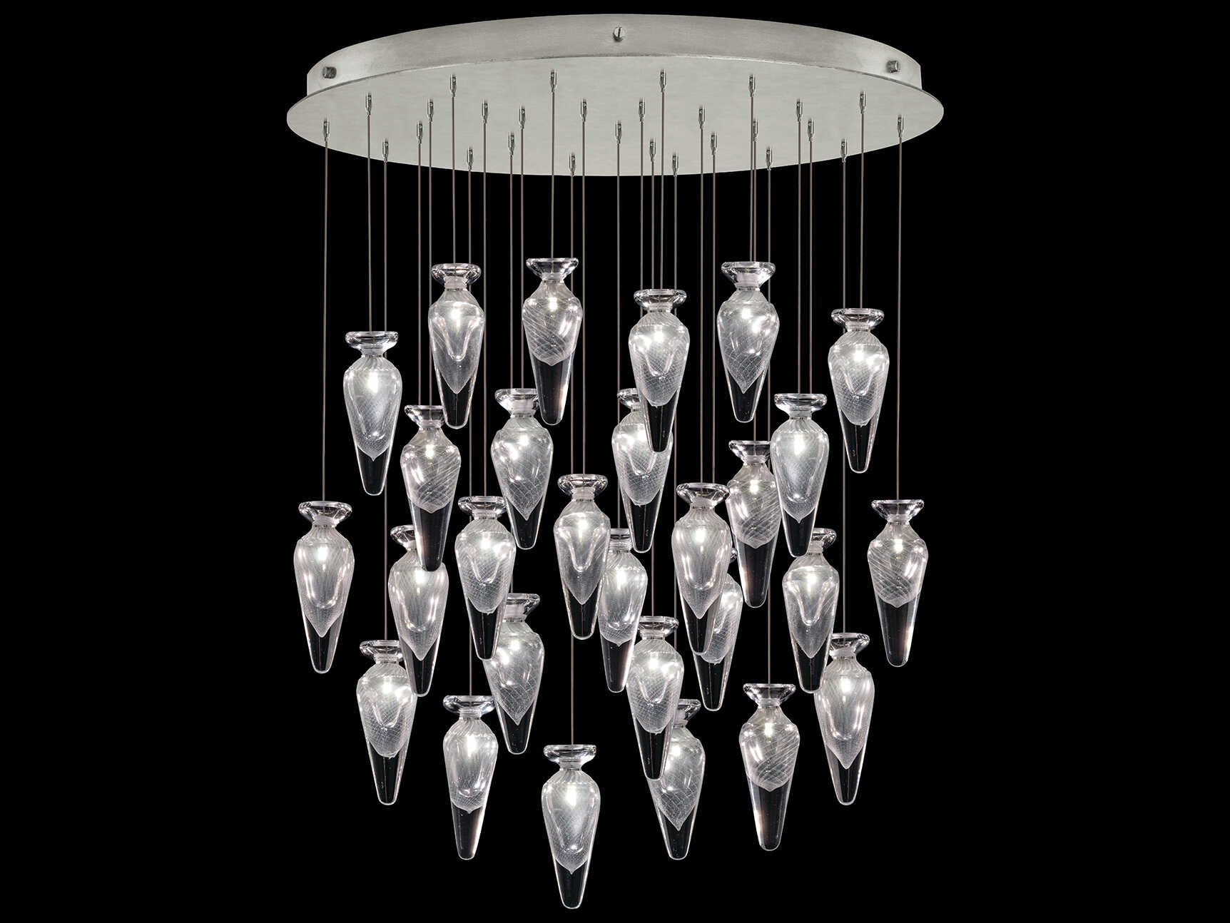 Fine Art Handcrafted Lighting Essence 28-Light Silver Pendant