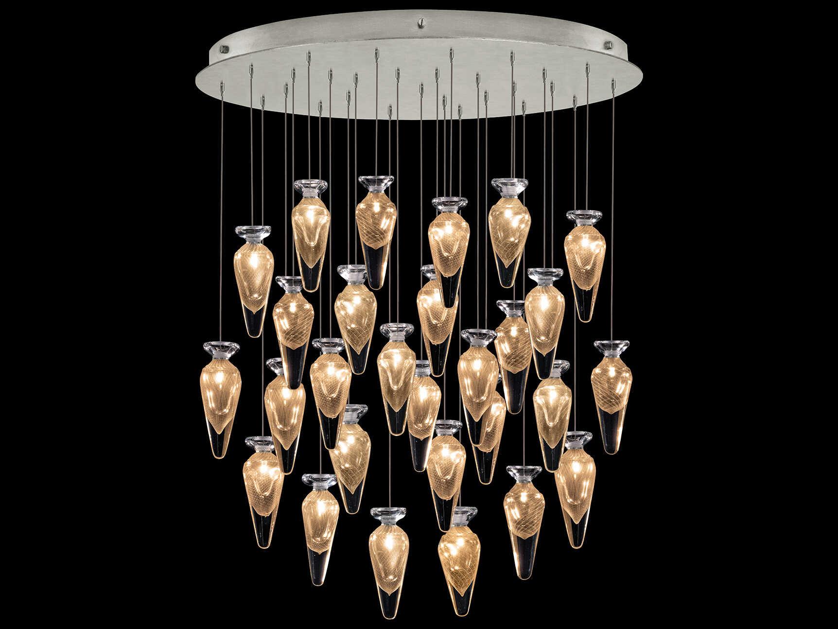 Fine Art Handcrafted Lighting Essence 28-Light Silver Pendant