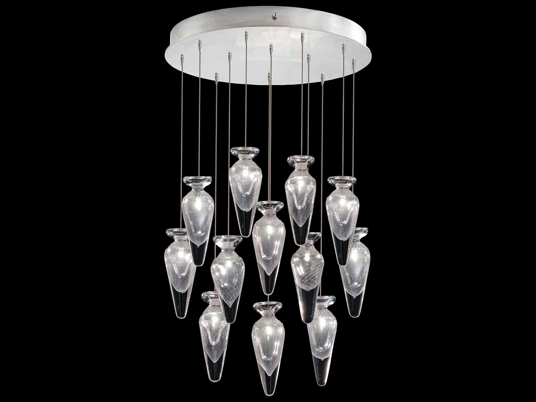 Fine Art Handcrafted Lighting Essence 12-Light Silver Pendant