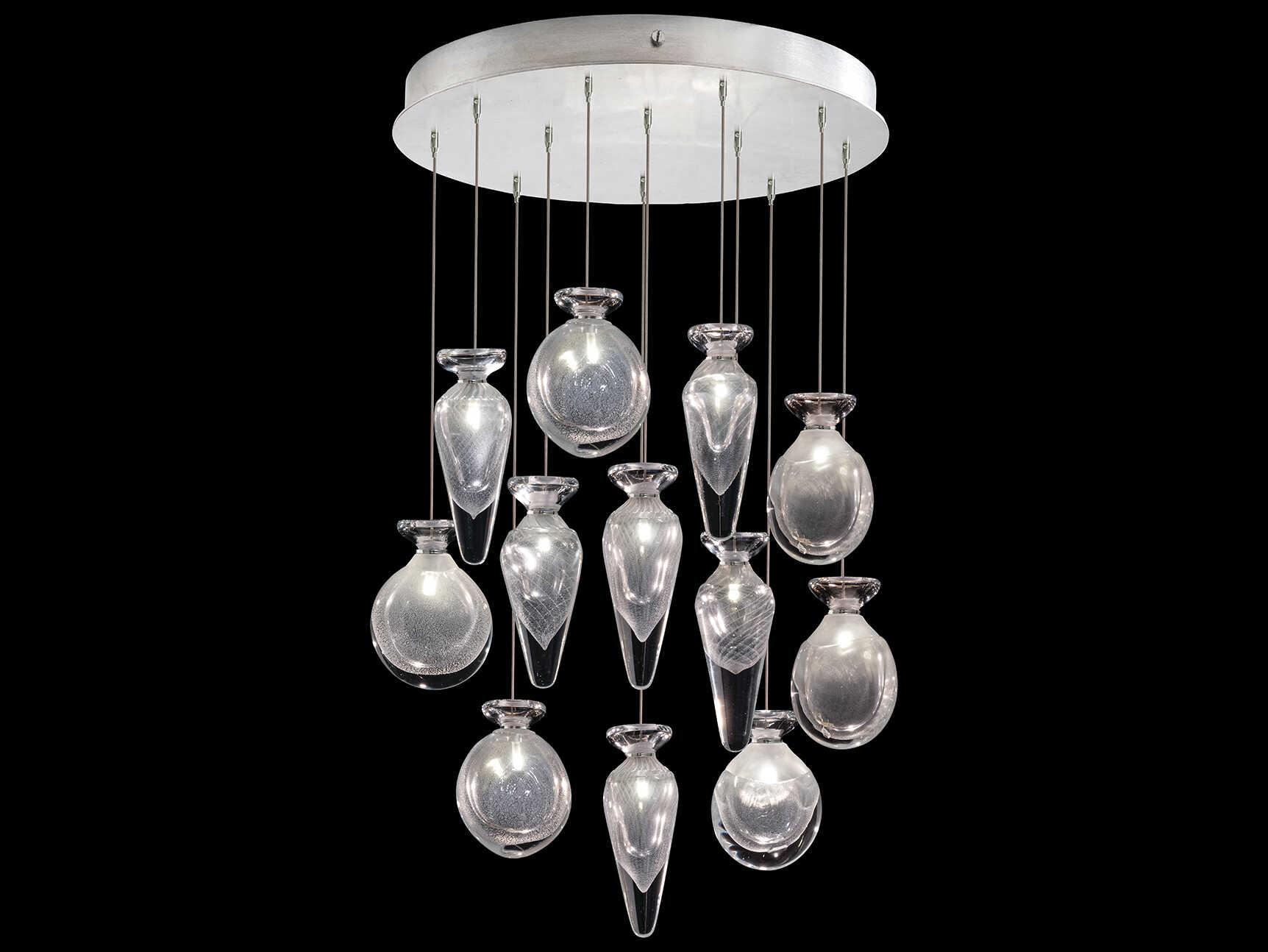 Fine Art Handcrafted Lighting Essence 12-Light Silver Pendant