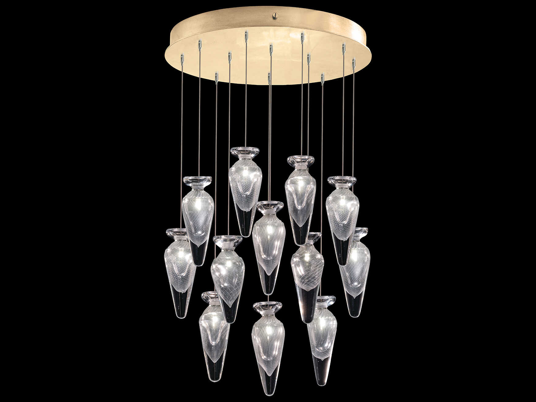 Fine Art Handcrafted Lighting Essence 12-Light Gold Pendant