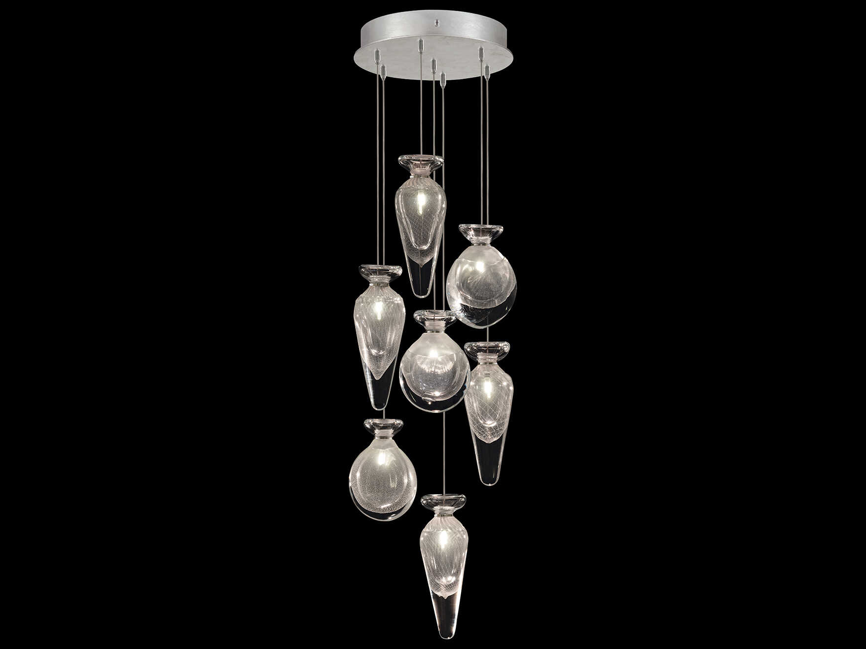 Fine Art Handcrafted Lighting Essence 7-Light Silver Pendant