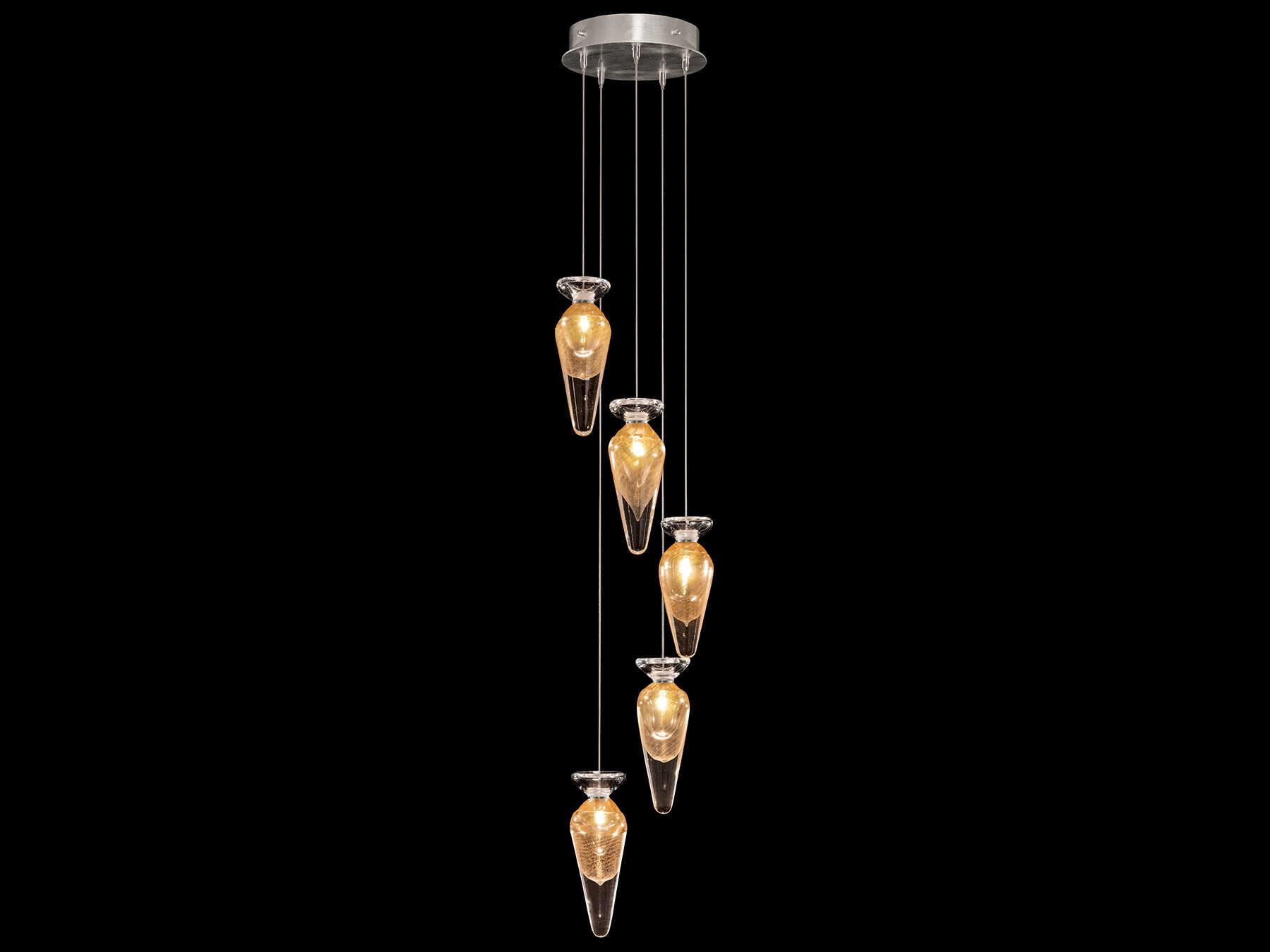 Fine Art Handcrafted Lighting Essence 5-Light Silver Mini Pendant