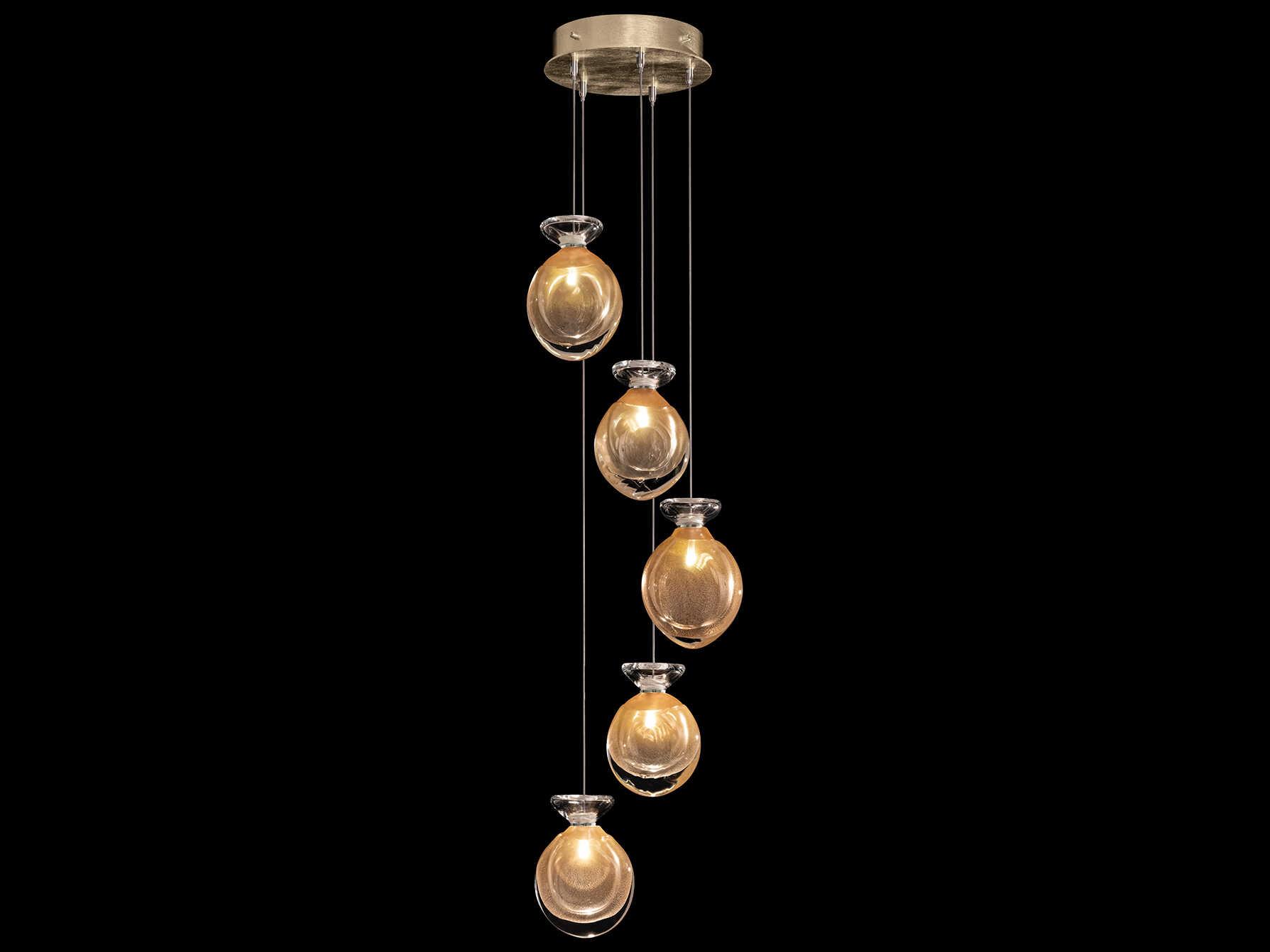 Fine Art Handcrafted Lighting Essence 5-Light Gold Mini Pendant