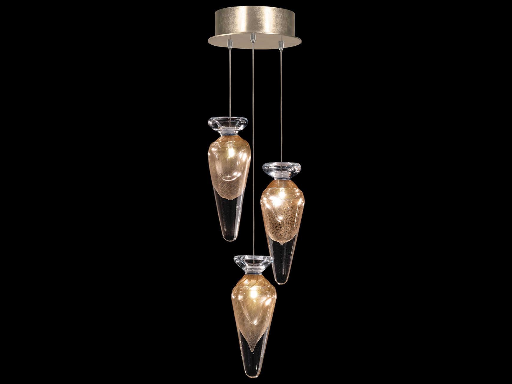 Fine Art Handcrafted Lighting Essence 3-Light Gold Mini Pendant